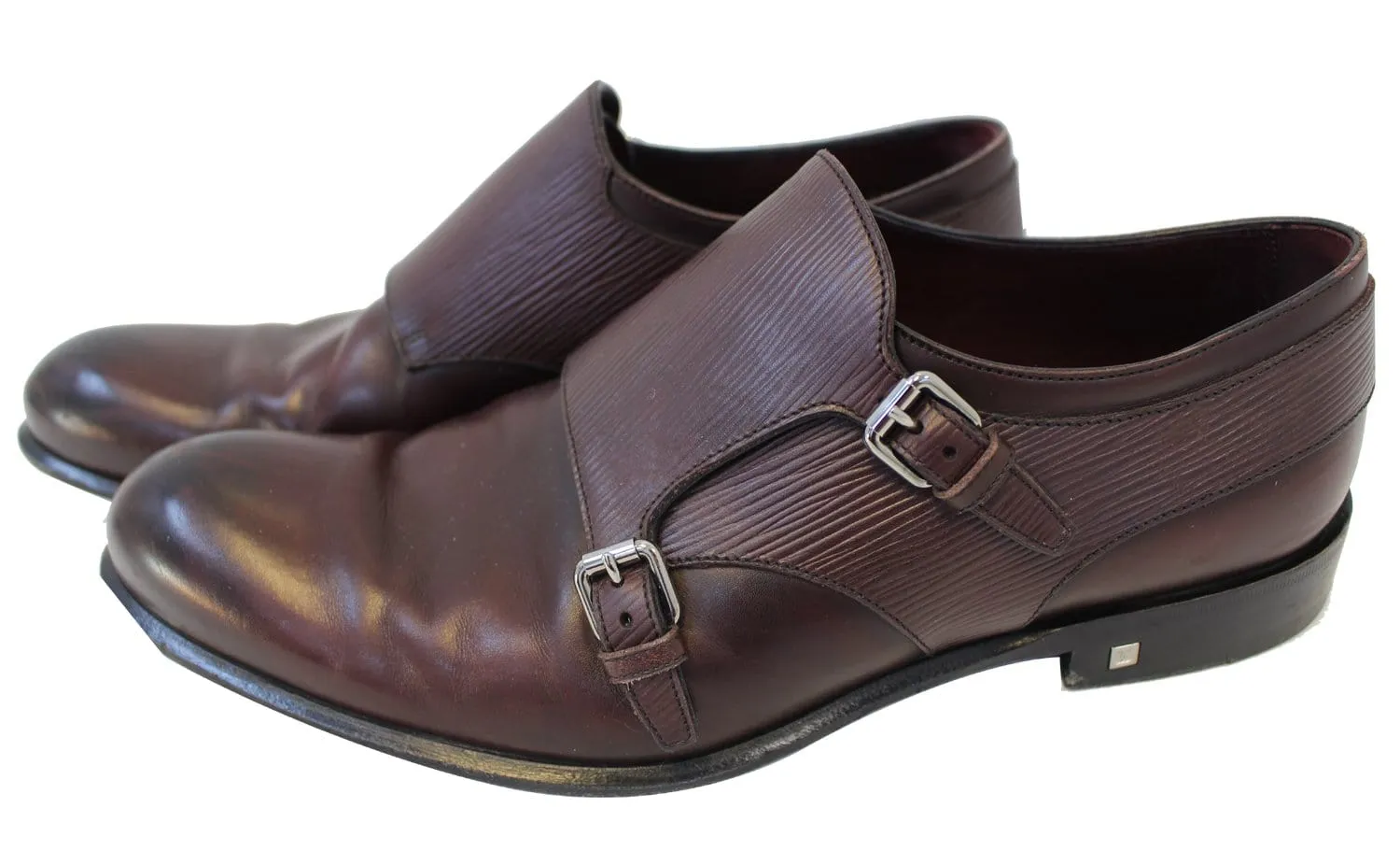 LOUIS VUITTON Greenwich Buckles Epi Burgundy Size 8.5 M Men's Shoes