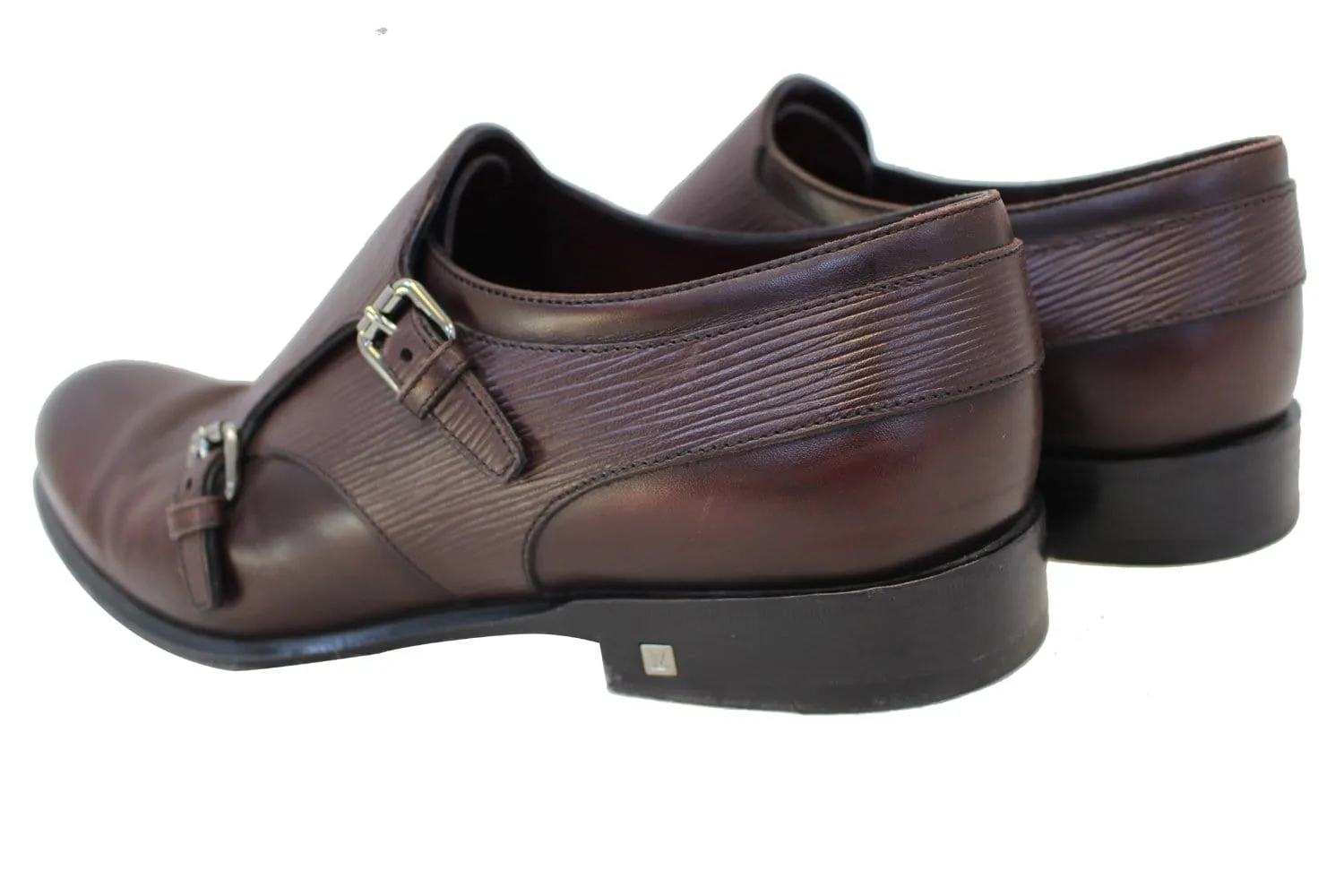 LOUIS VUITTON Greenwich Buckles Epi Burgundy Size 8.5 M Men's Shoes