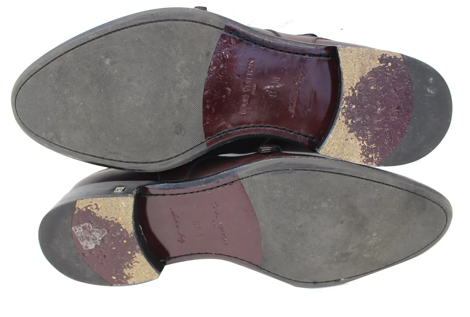 LOUIS VUITTON Greenwich Buckles Epi Burgundy Size 8.5 M Men's Shoes