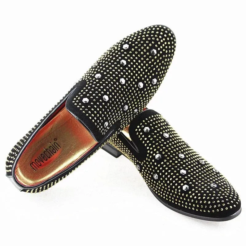 Luxurious slip-on shoes with stud embellishments