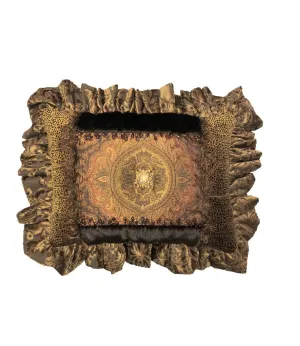 Luxury Accent Pillow Bronze and Gold Velvet with Cheetah Print