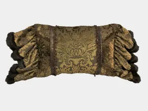 Luxury Accent Pillow Bronze and Gold Velvet with Croc