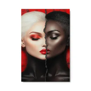 Luxury Metal Wall Art – Faces Contrast Collector’s Piece
