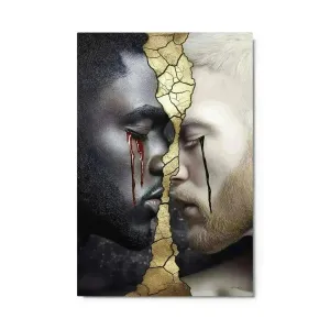 Luxury Metal Wall Art – Golden Tears | Striking Emotional Piece