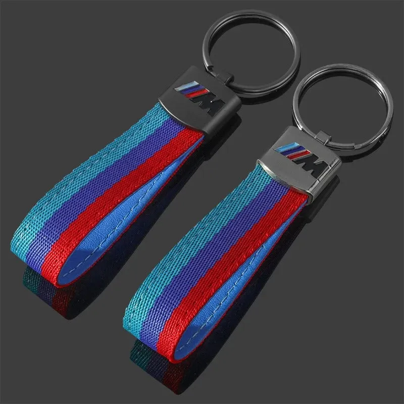 Luxury Nylon Braided Car Keychain – Durable & Stylish Key Holder