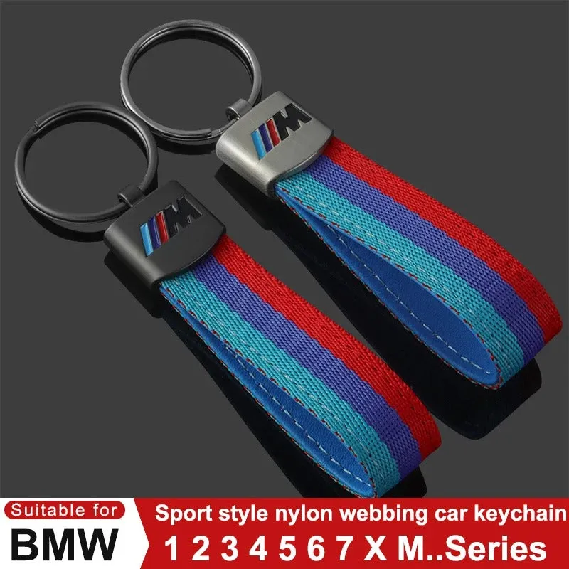 Luxury Nylon Braided Car Keychain – Durable & Stylish Key Holder