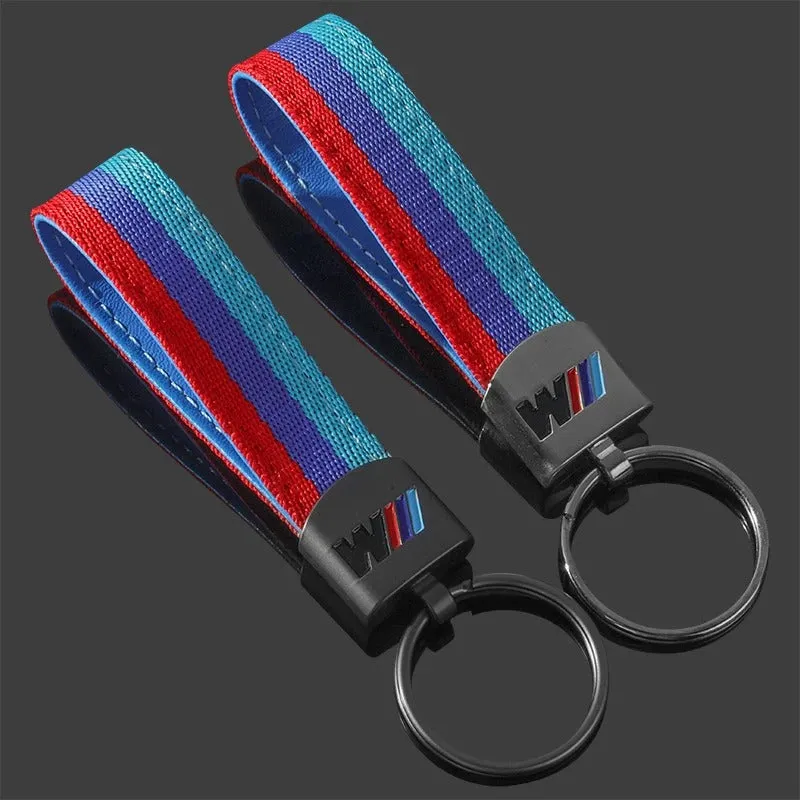 Luxury Nylon Braided Car Keychain – Durable & Stylish Key Holder