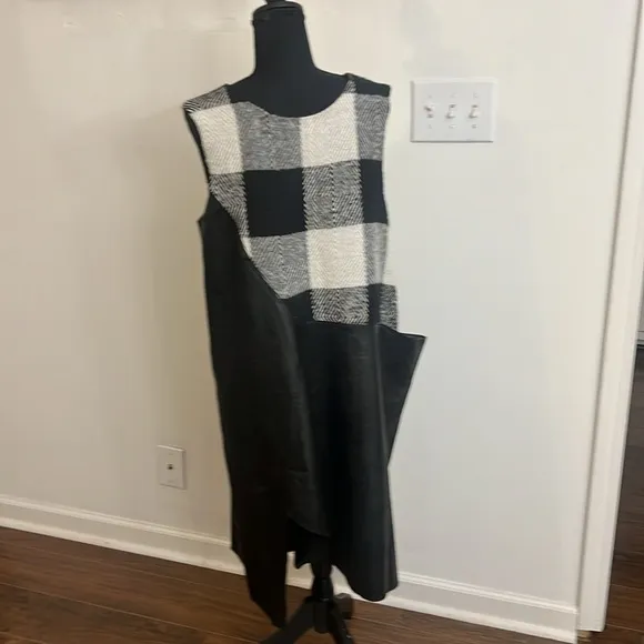 Mazel Wool and Faux Leather One Size Dress.