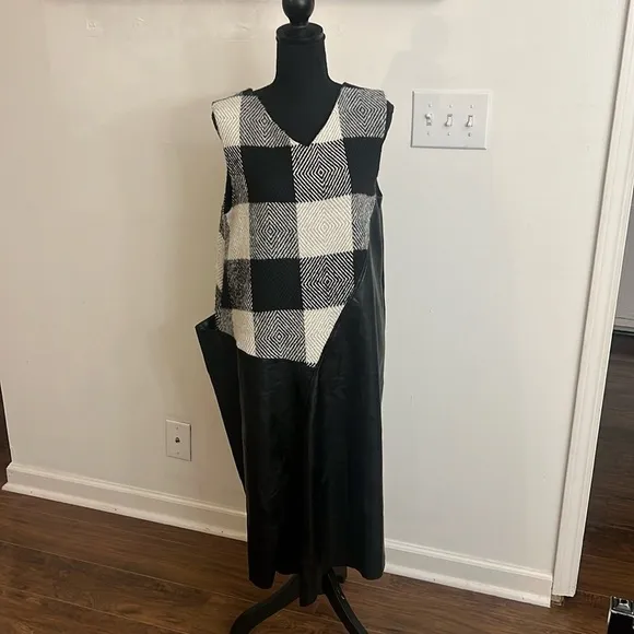 Mazel Wool and Faux Leather One Size Dress.