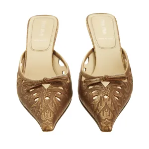Miu Miu Metallic Kitten Heels