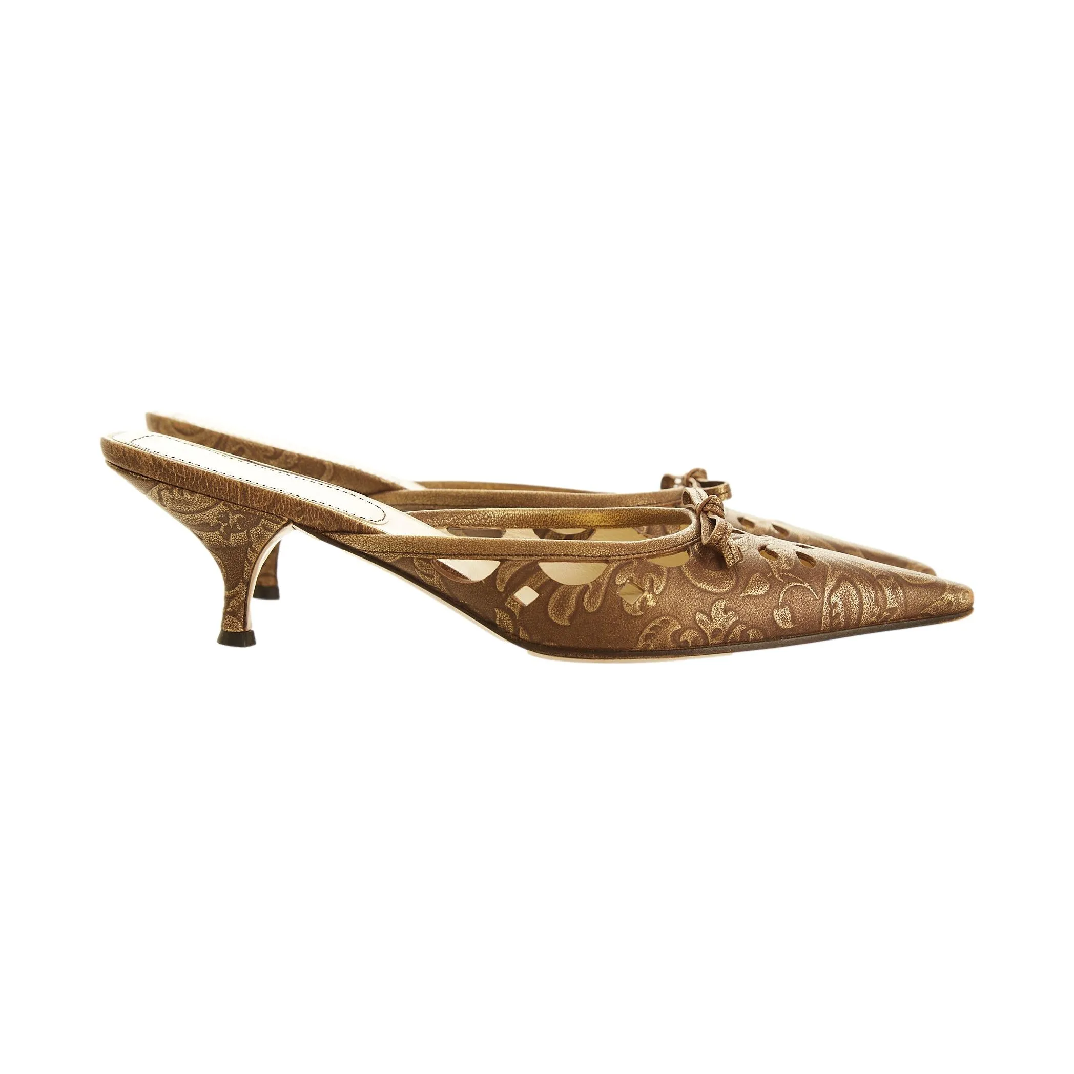 Miu Miu Metallic Kitten Heels