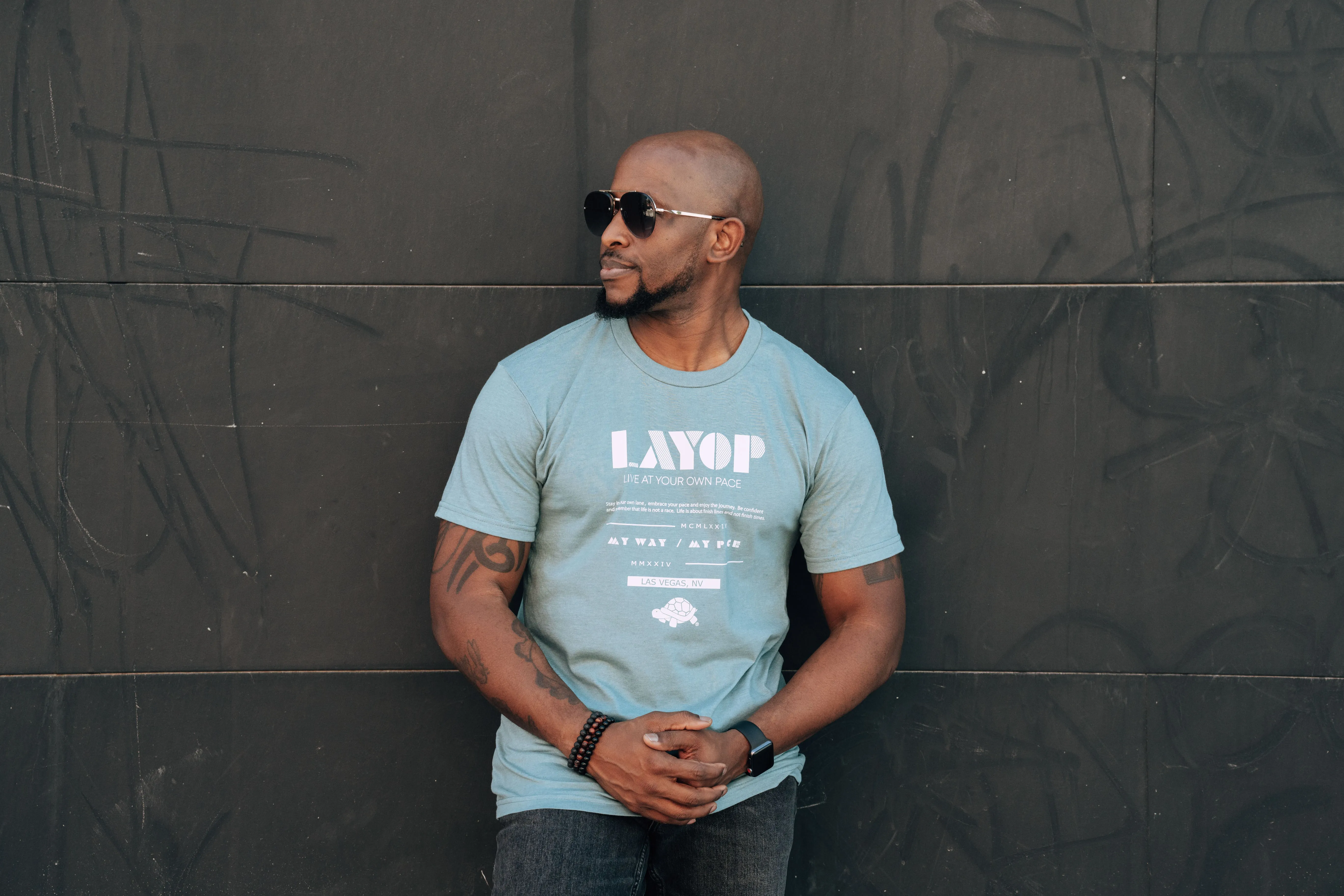My Way My Pace Retro Tee [ Blue Arctic ]