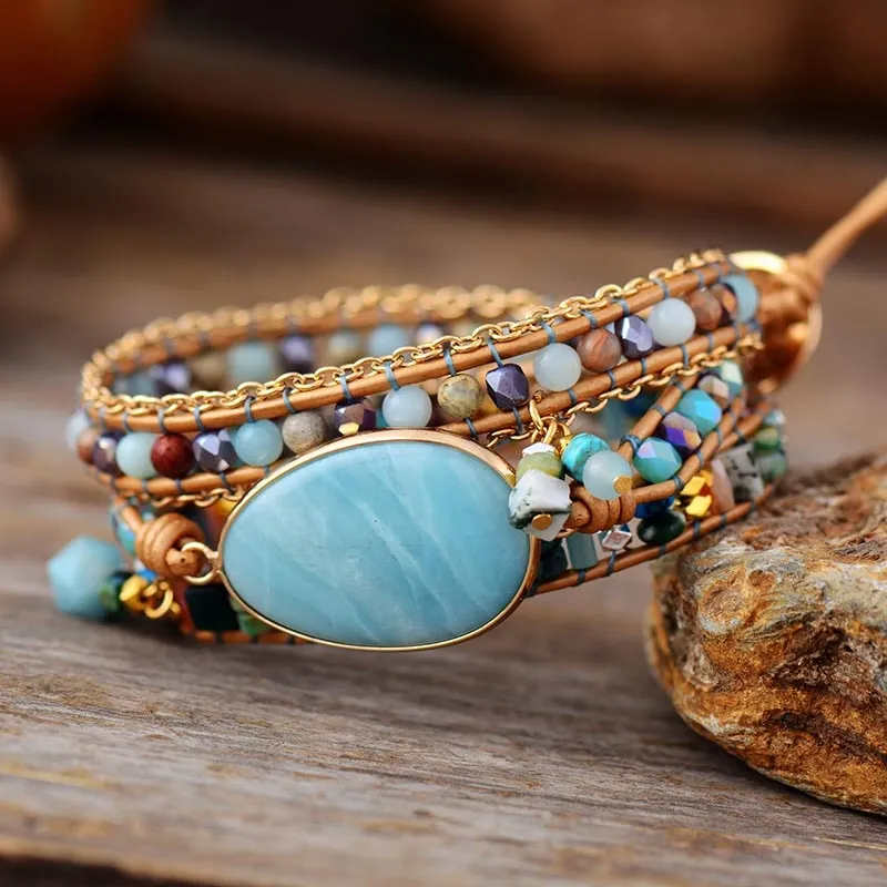 Natural Amazonite Beaded Bracelet