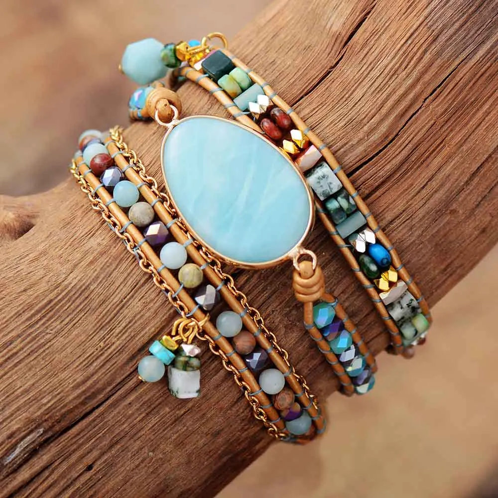 Natural Amazonite Beaded Bracelet