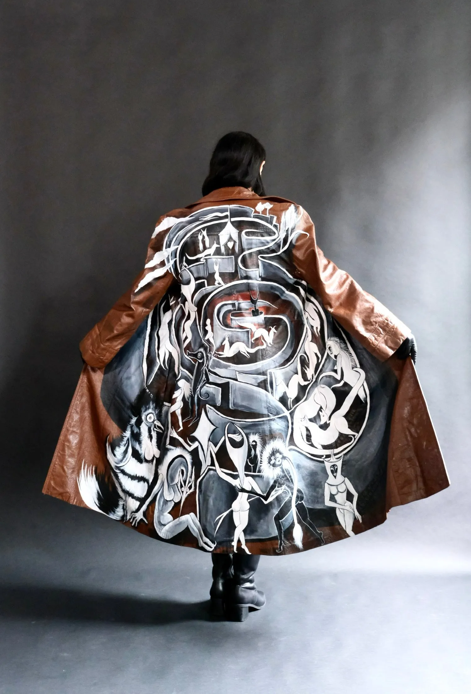 Never Ending Maze Leather Jacket