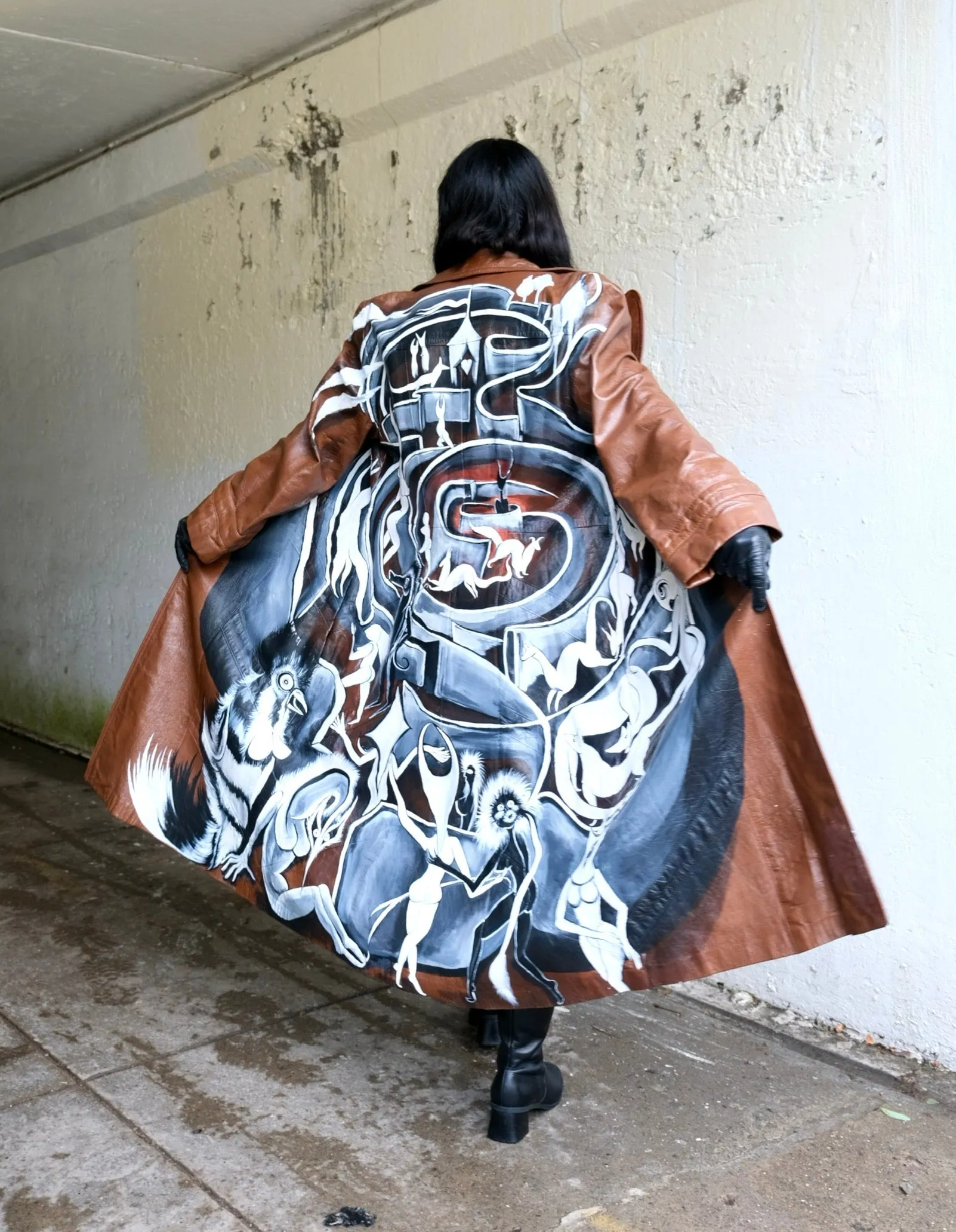 Never Ending Maze Leather Jacket