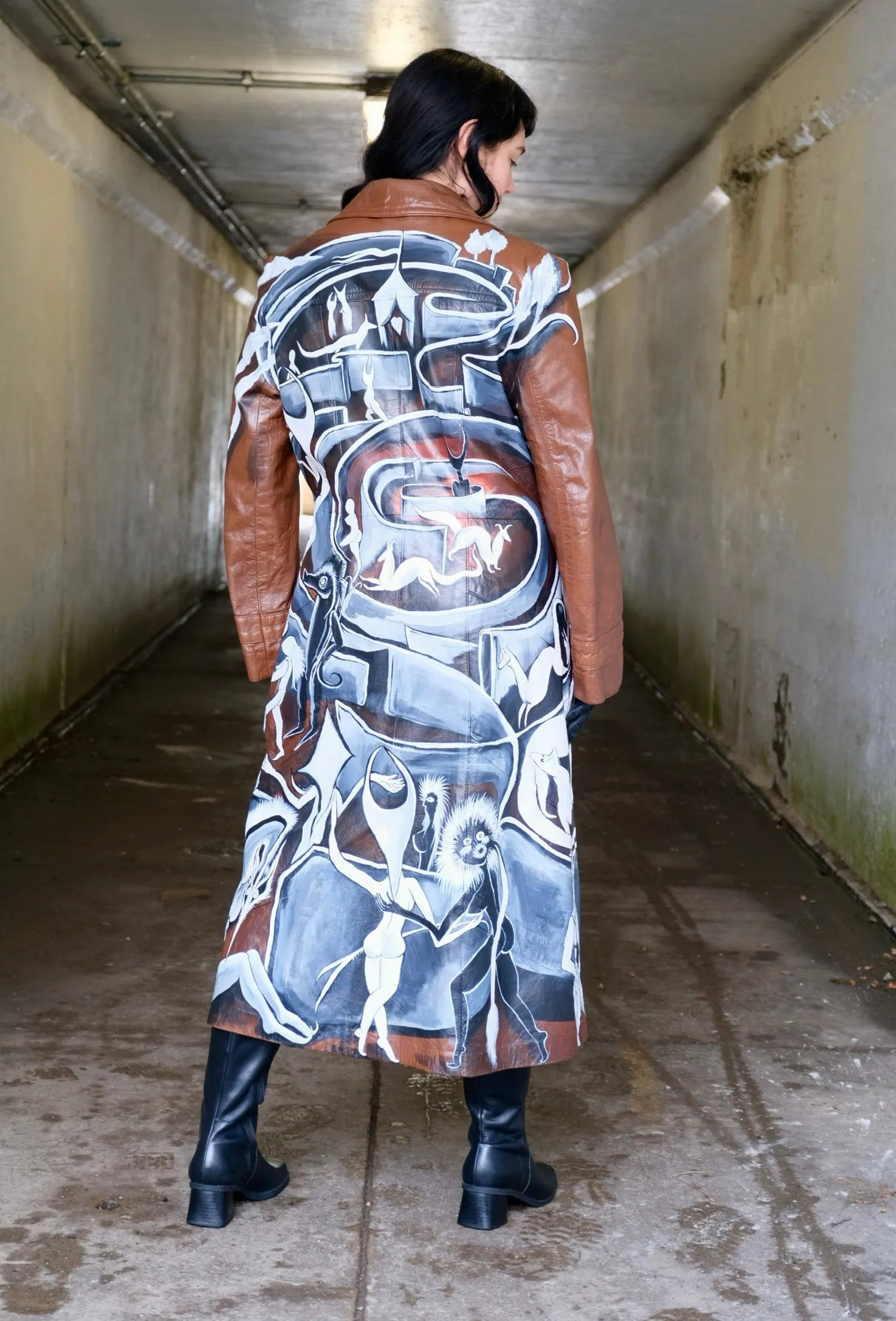 Never Ending Maze Leather Jacket