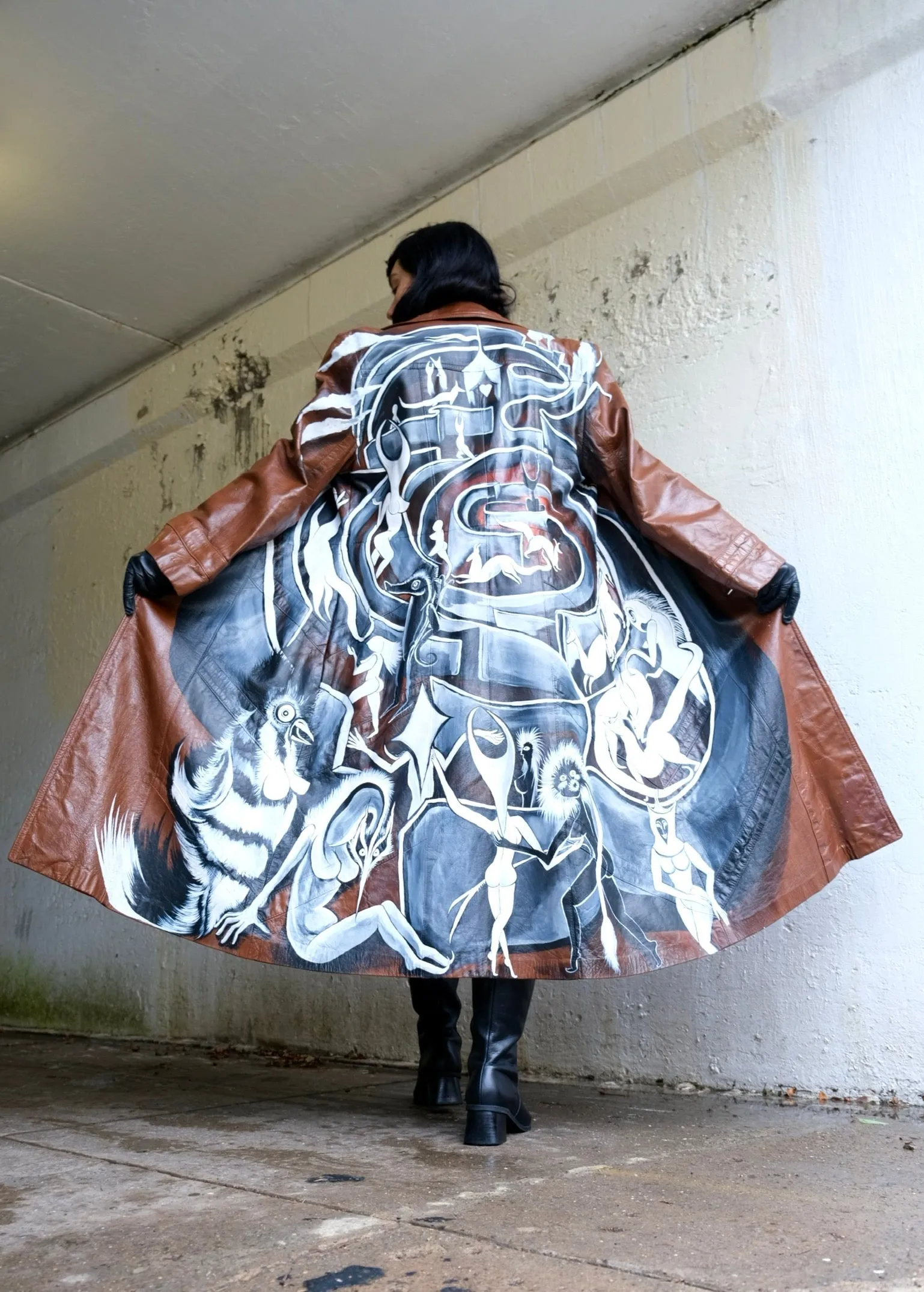 Never Ending Maze Leather Jacket