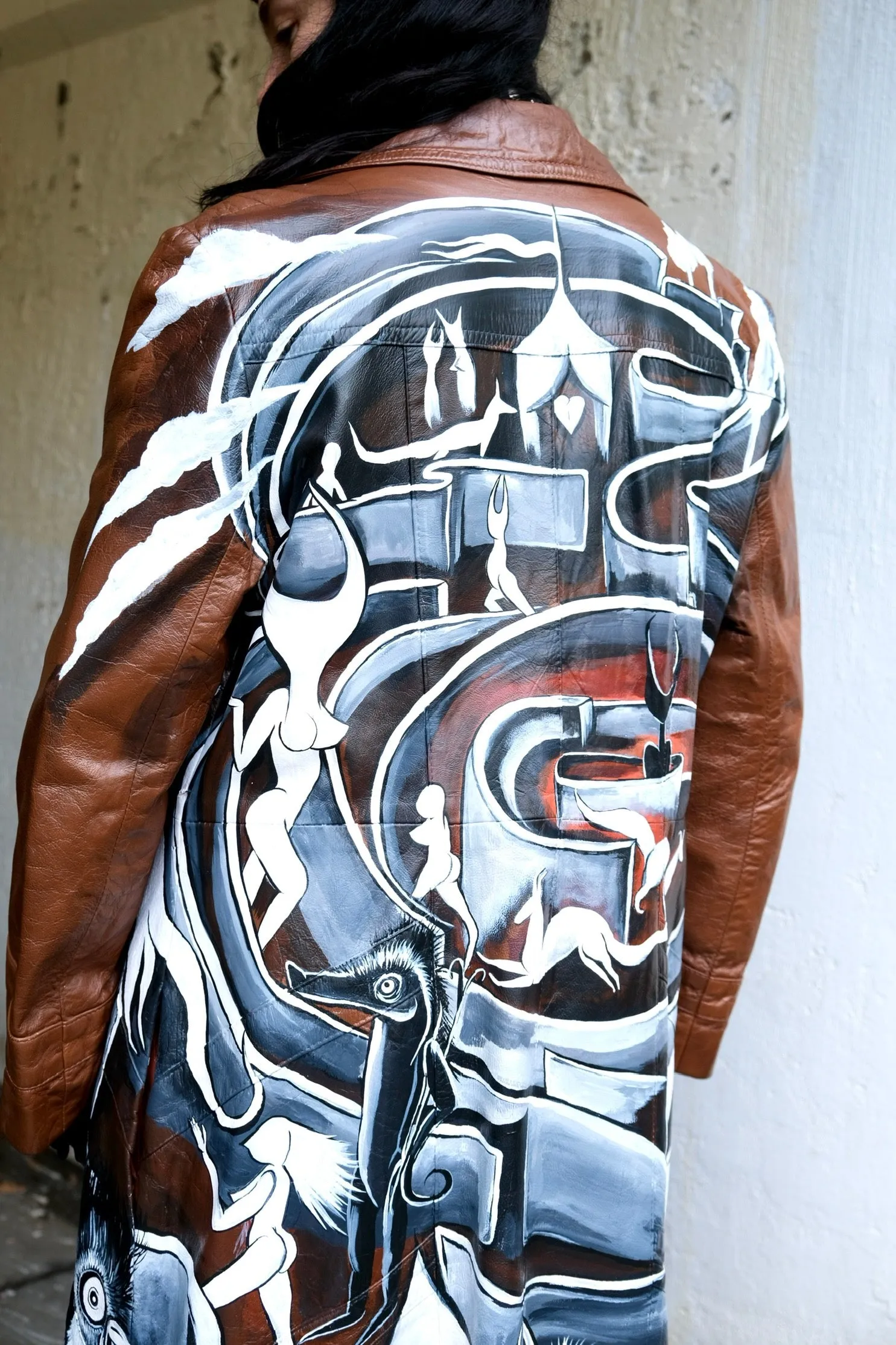 Never Ending Maze Leather Jacket