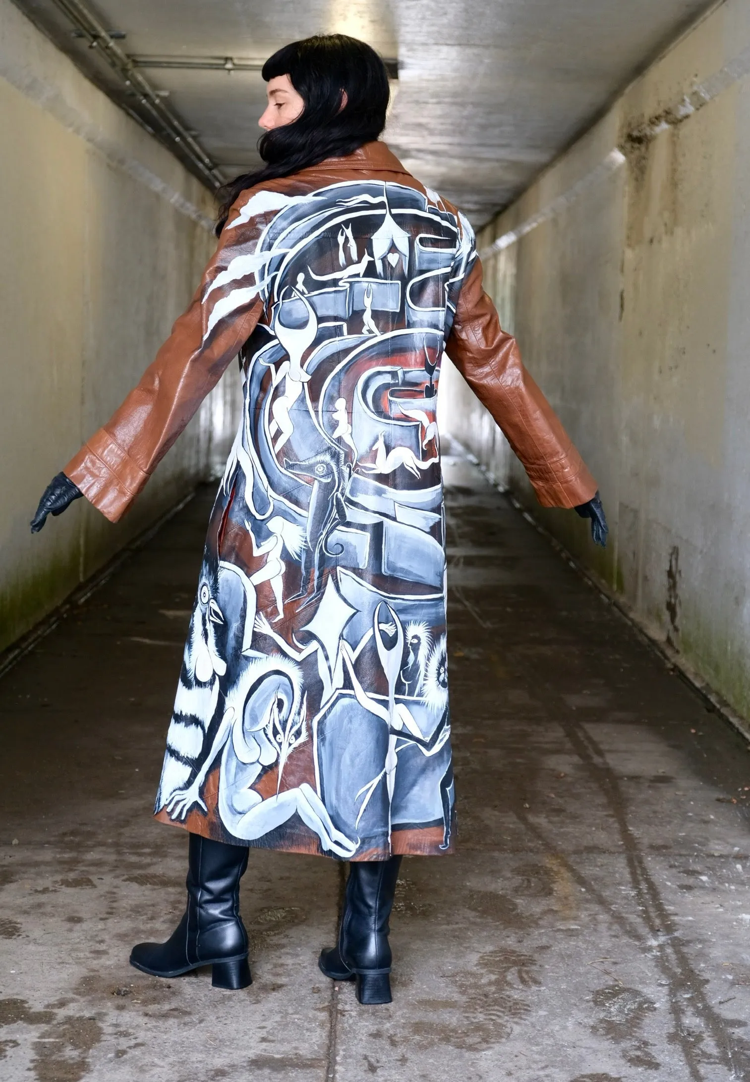 Never Ending Maze Leather Jacket