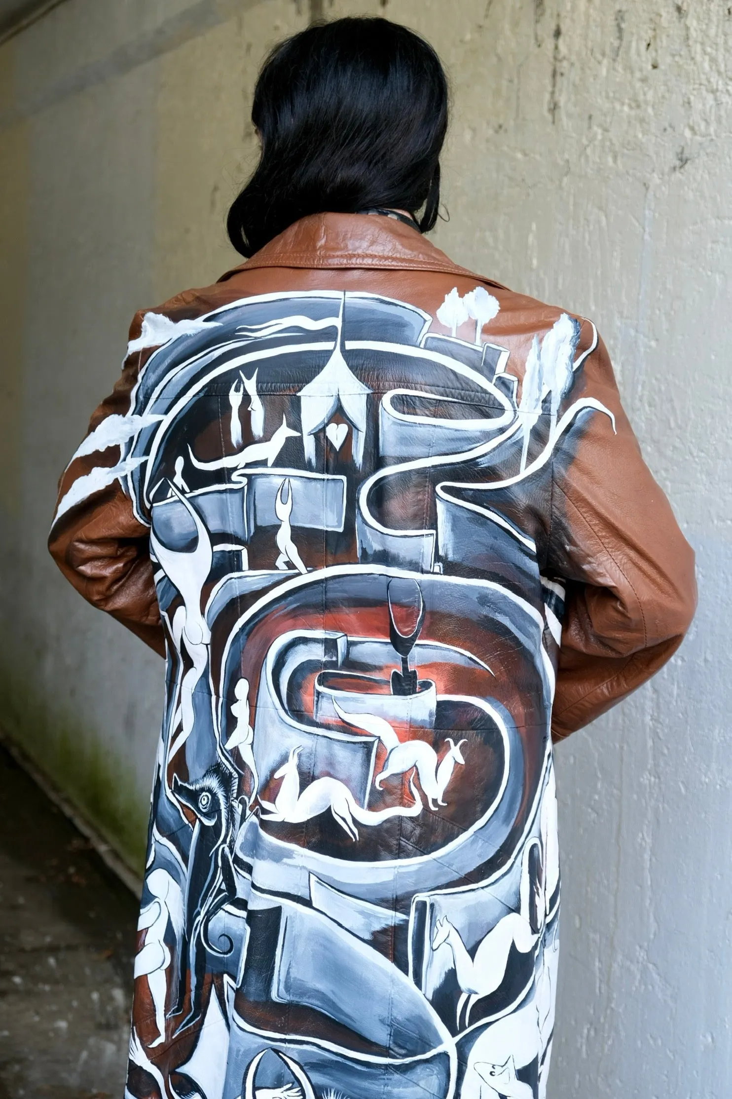 Never Ending Maze Leather Jacket