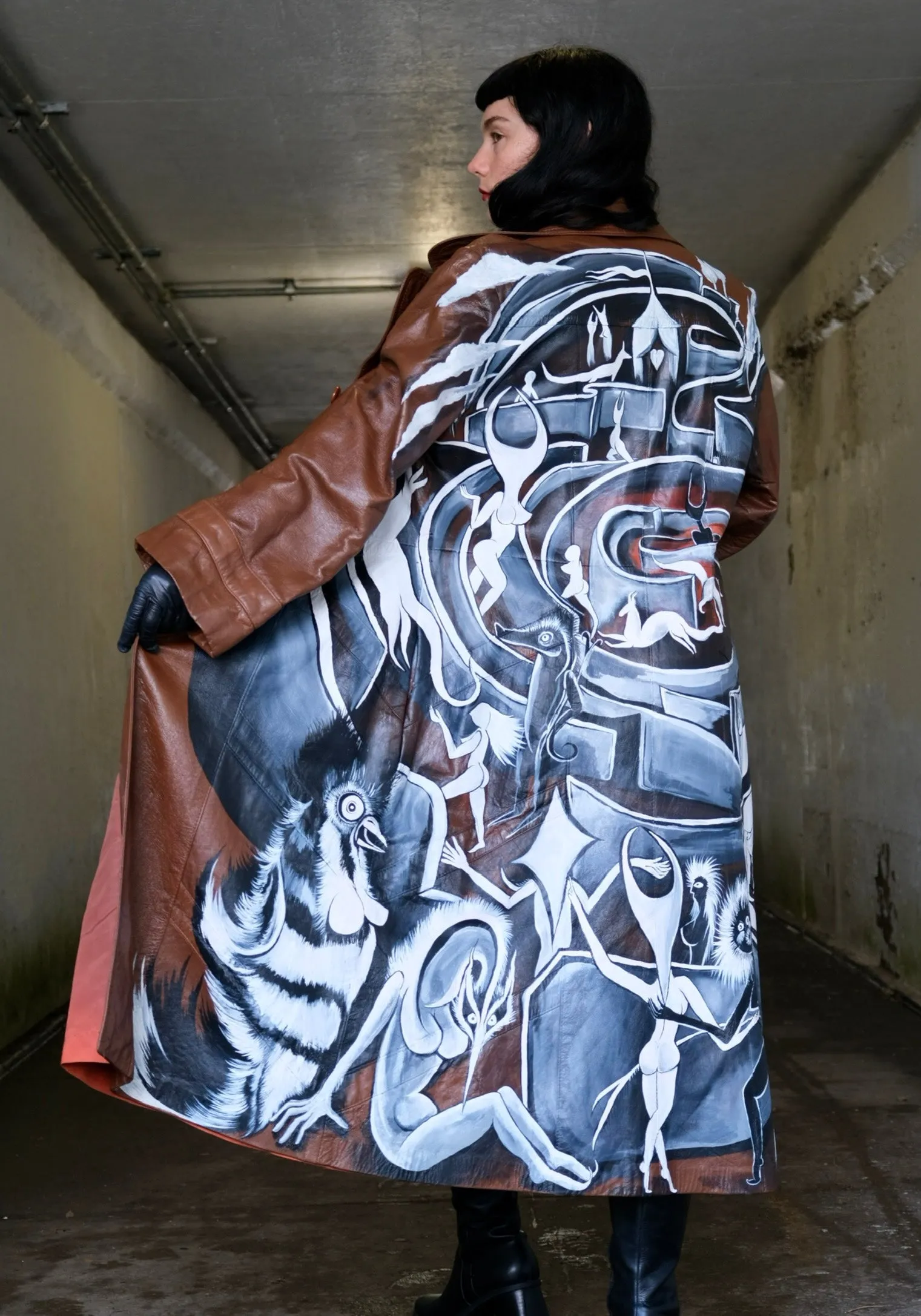 Never Ending Maze Leather Jacket