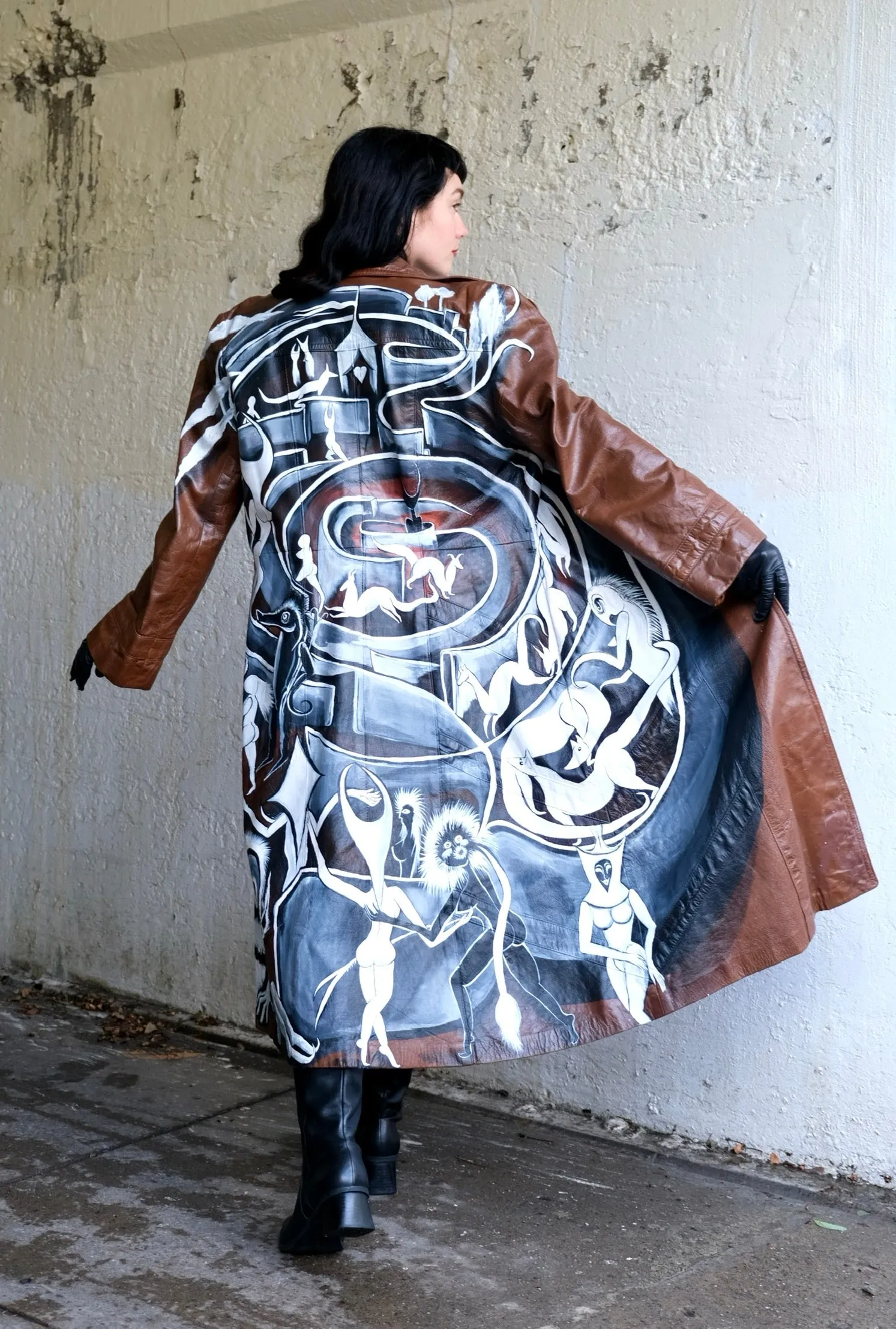 Never Ending Maze Leather Jacket