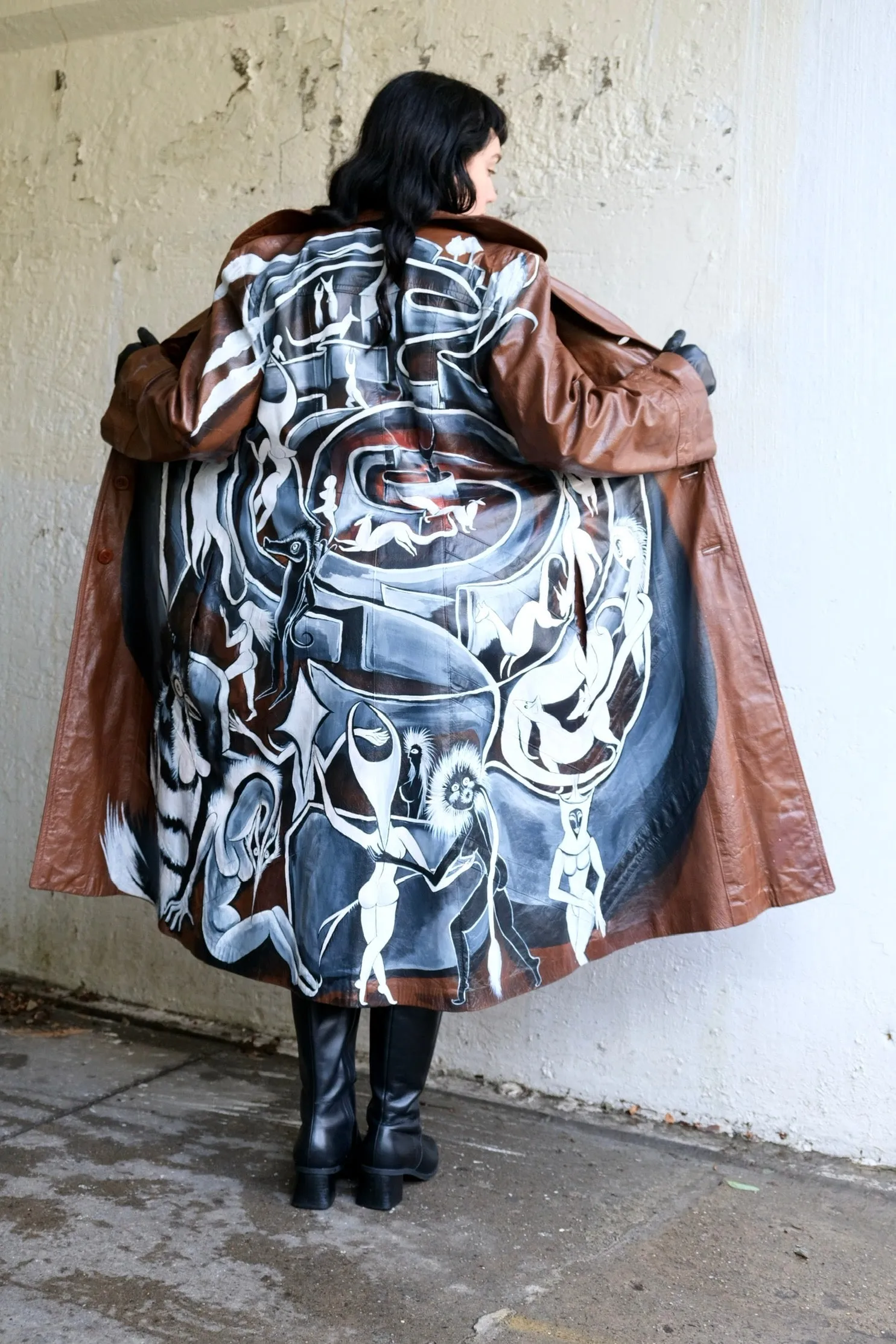 Never Ending Maze Leather Jacket