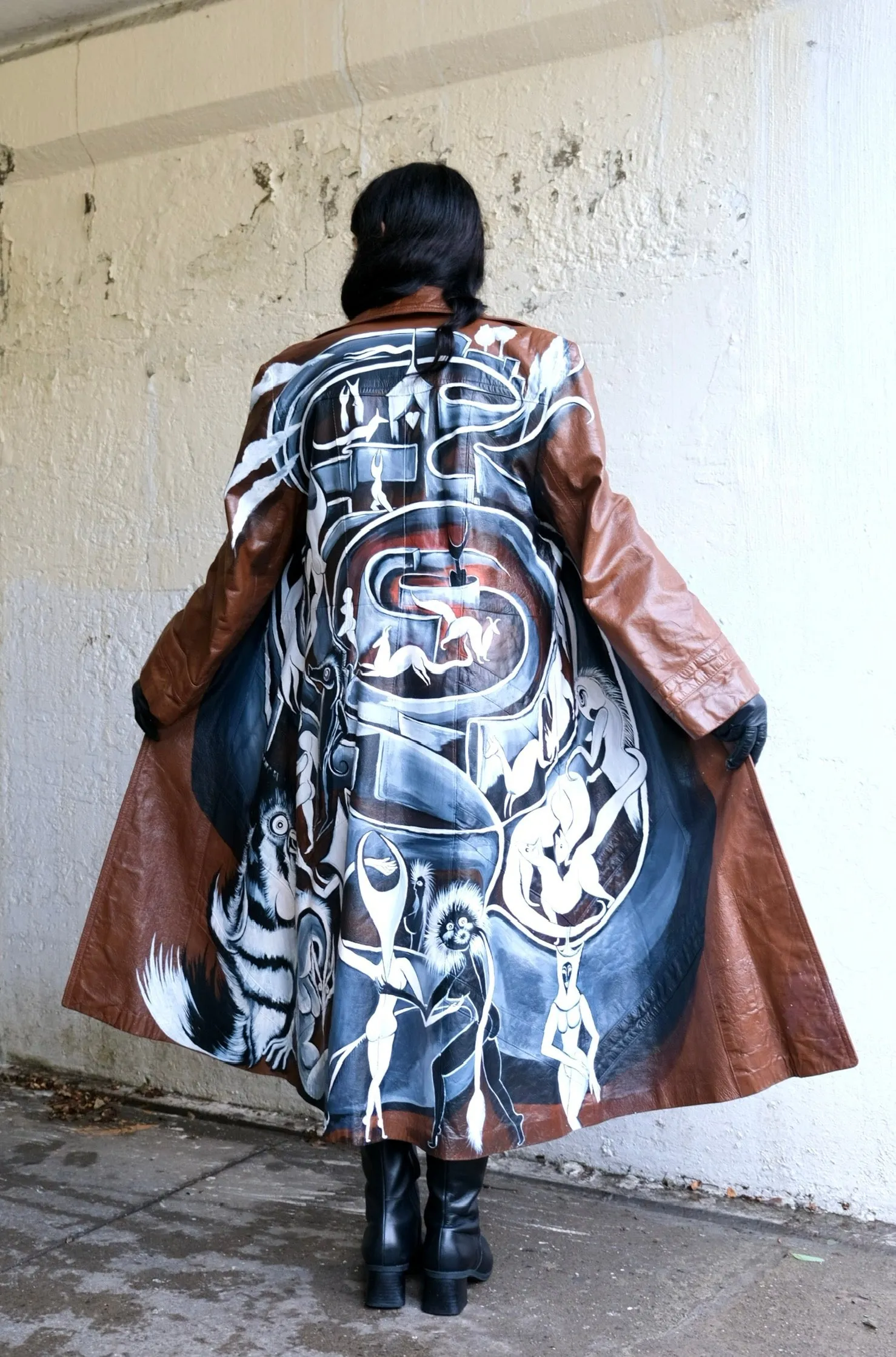 Never Ending Maze Leather Jacket