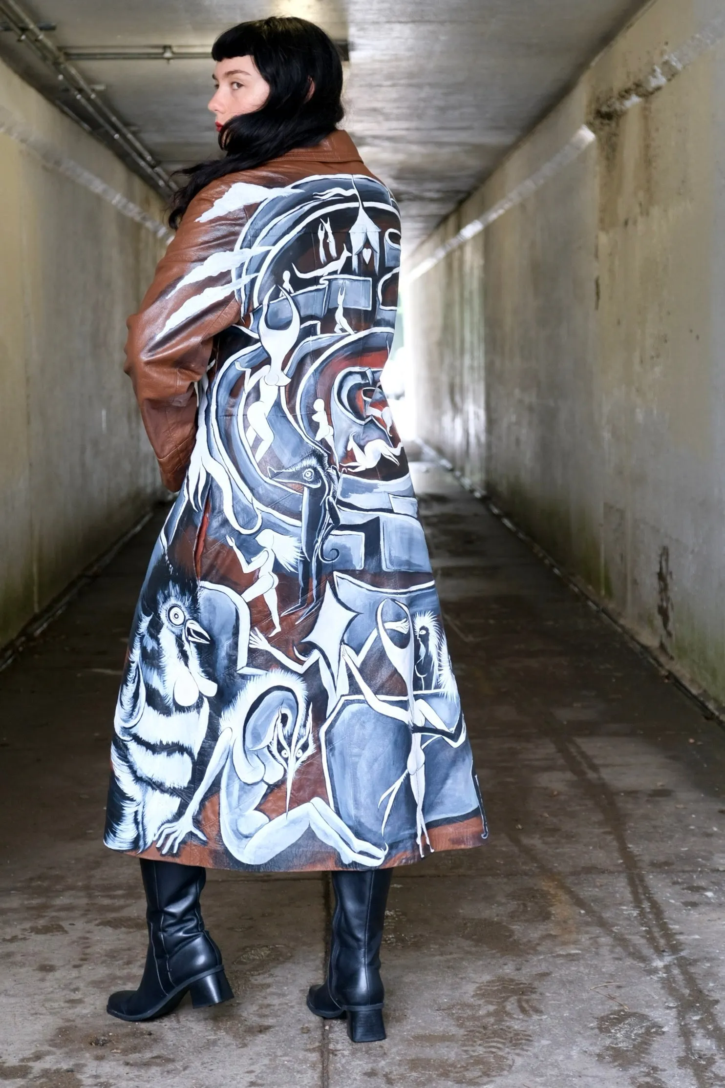 Never Ending Maze Leather Jacket