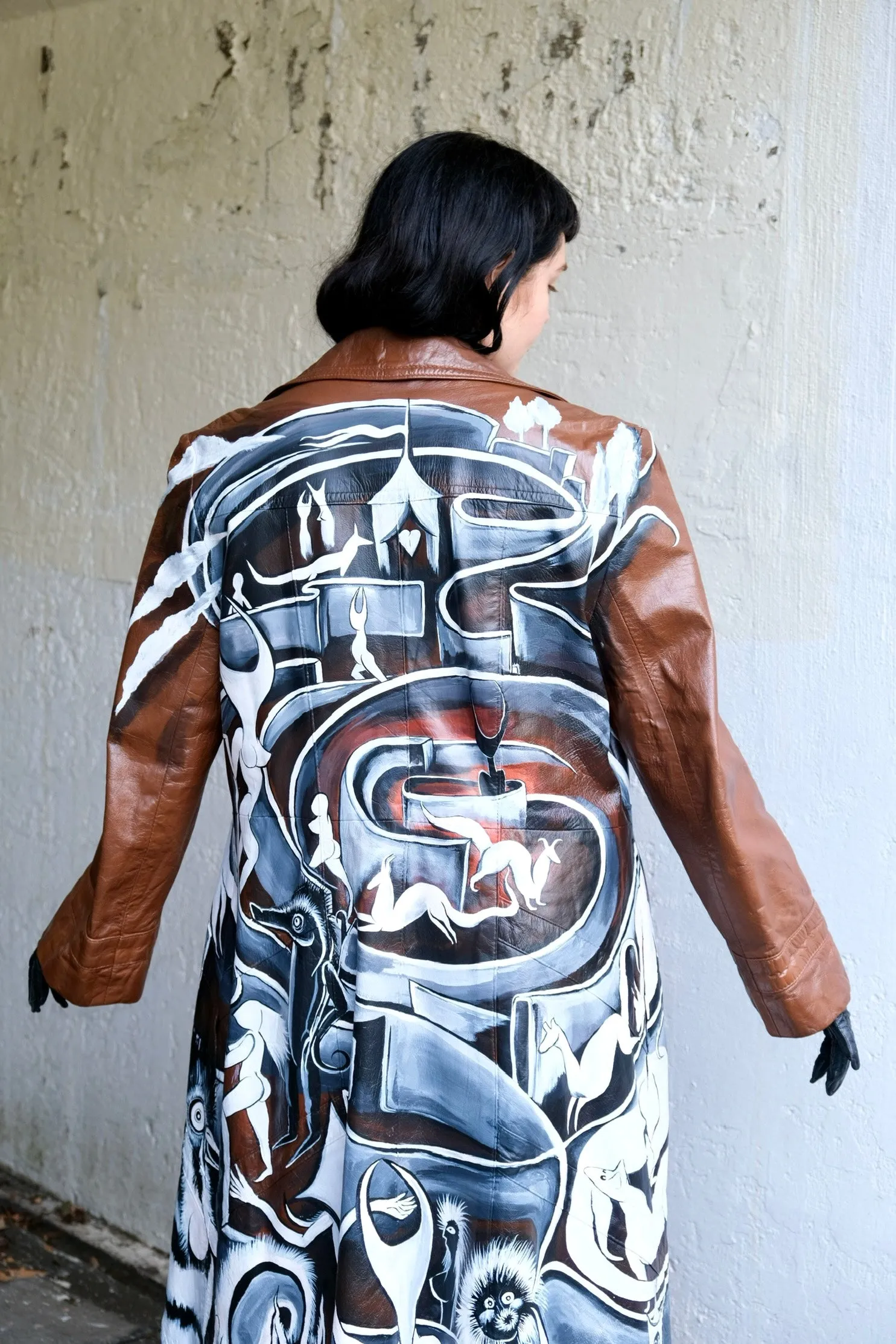 Never Ending Maze Leather Jacket