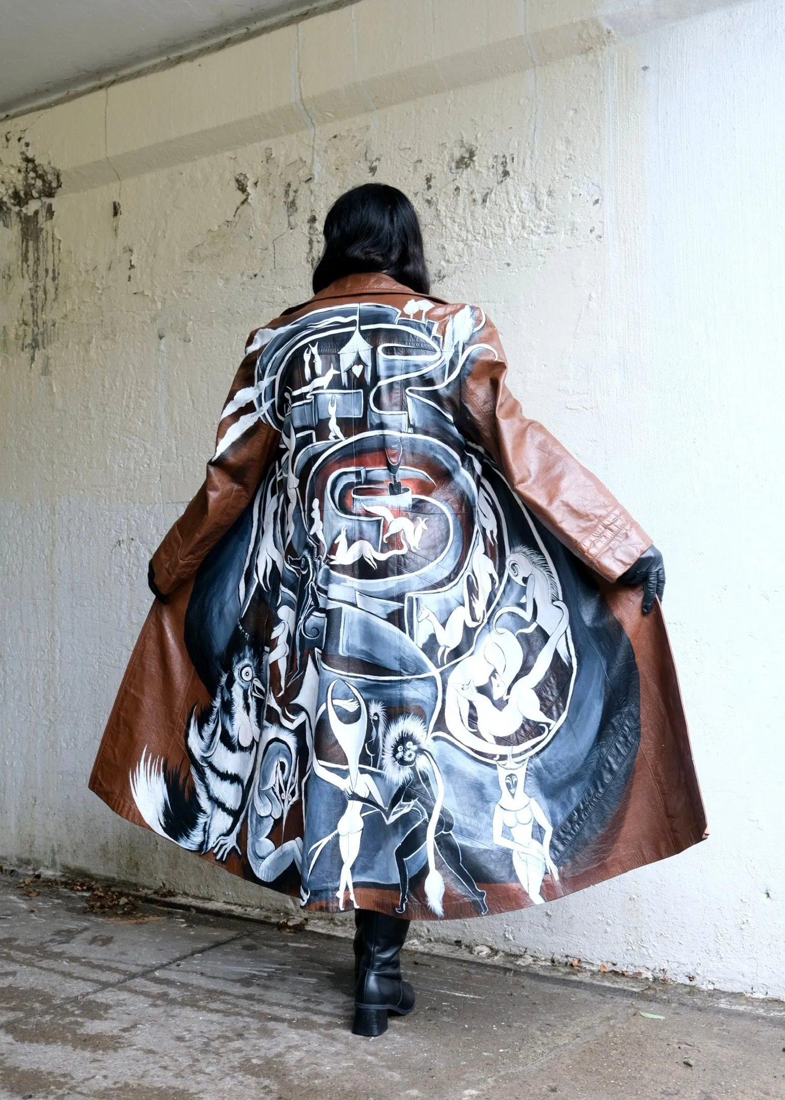 Never Ending Maze Leather Jacket