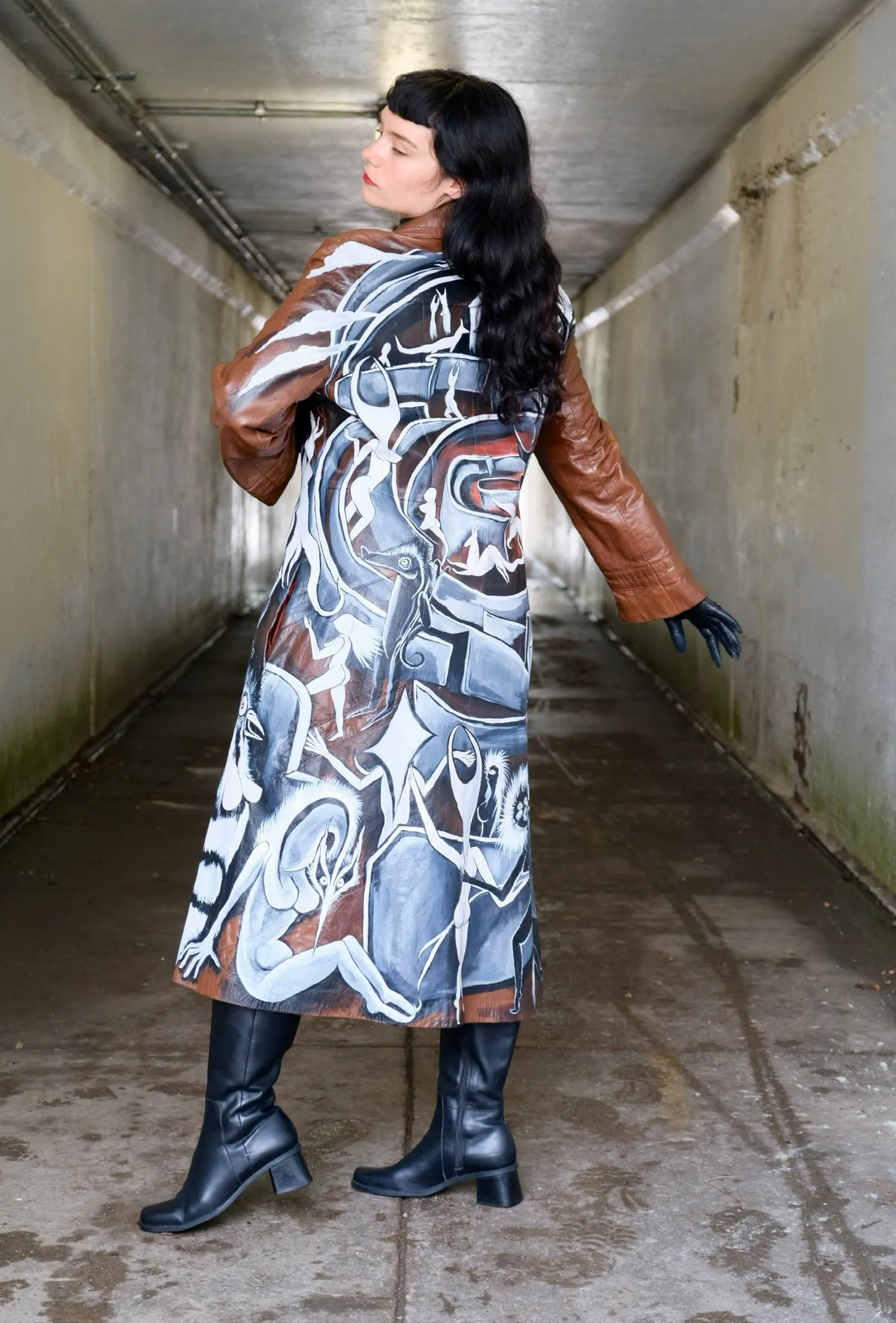 Never Ending Maze Leather Jacket