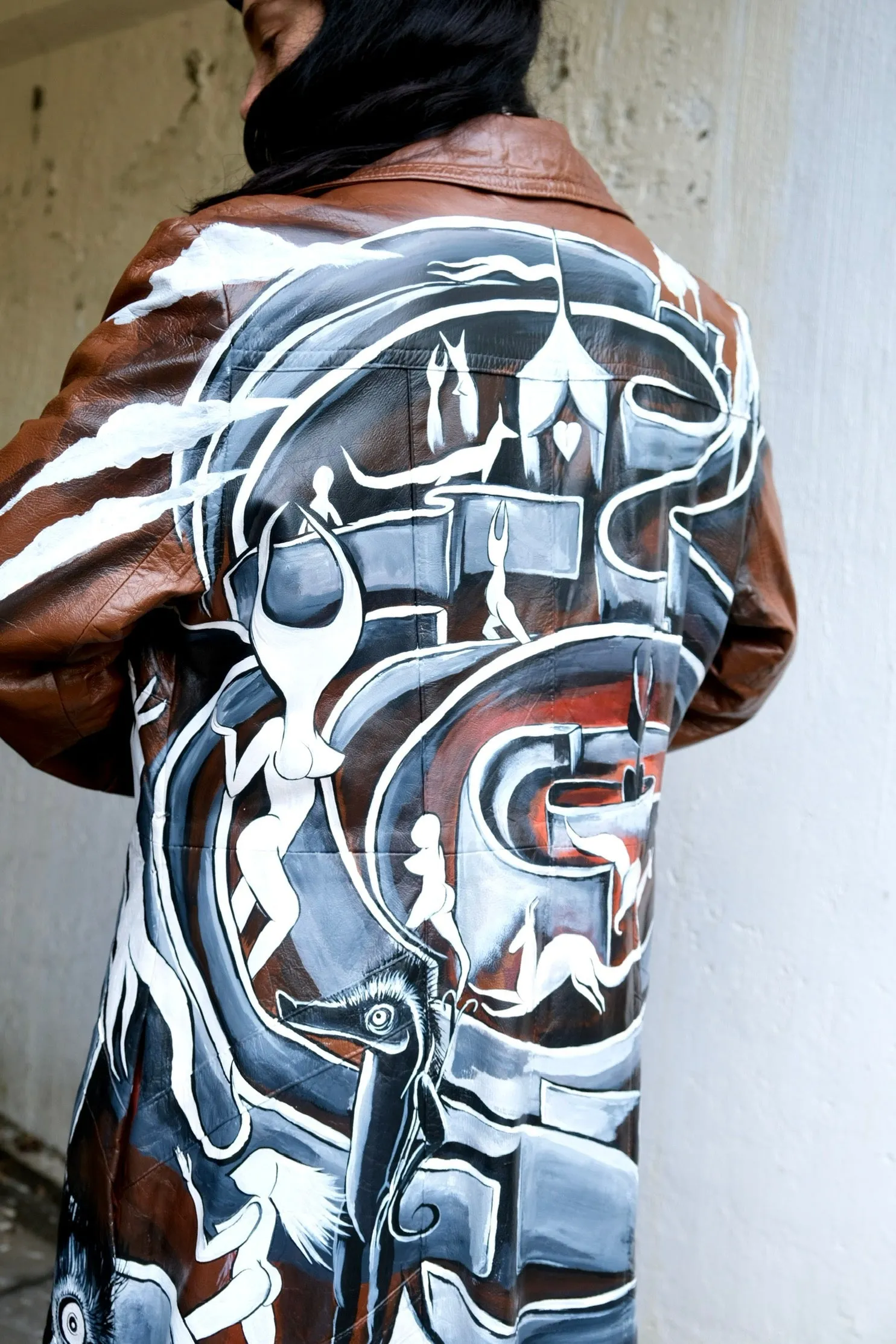 Never Ending Maze Leather Jacket