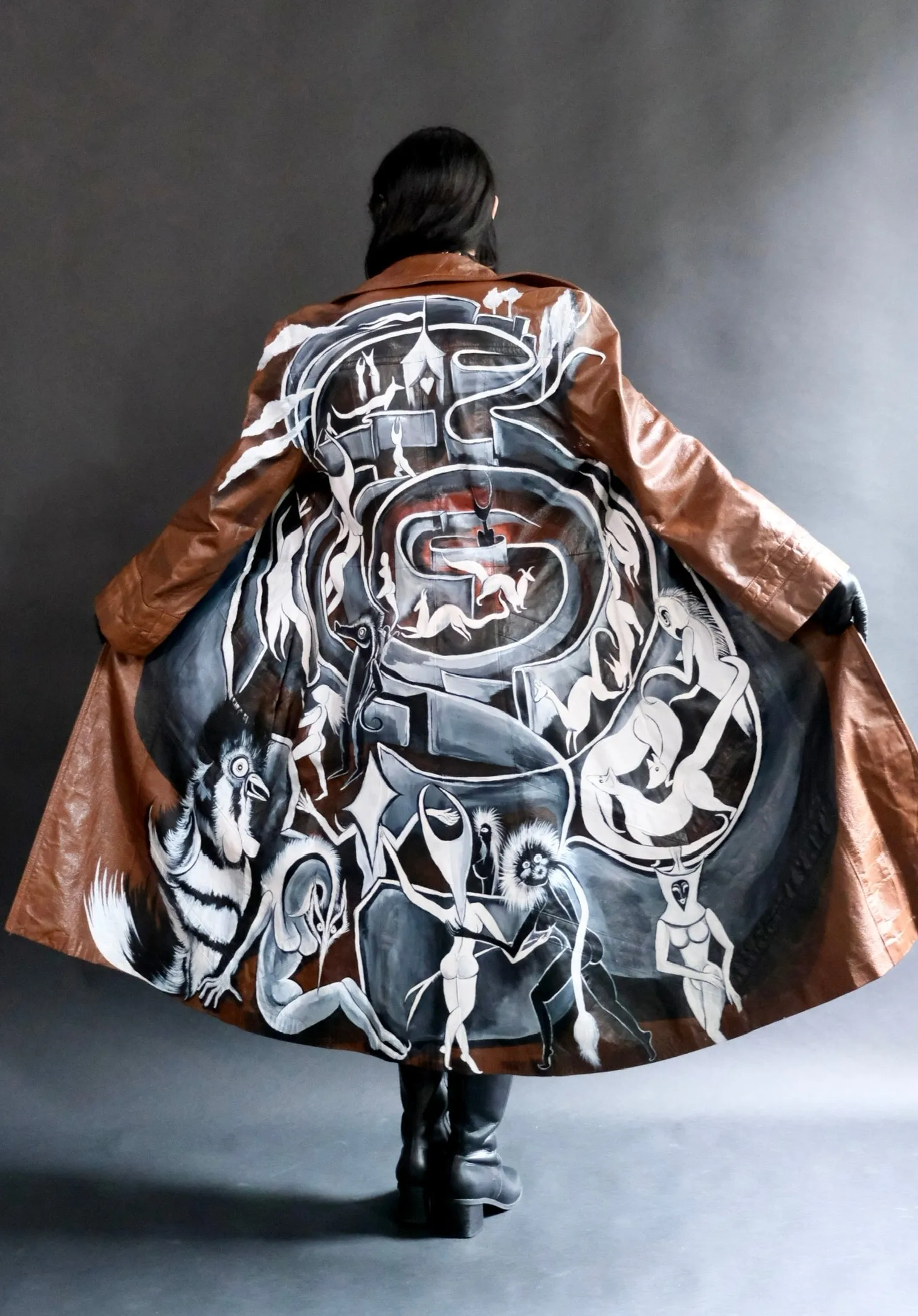 Never Ending Maze Leather Jacket