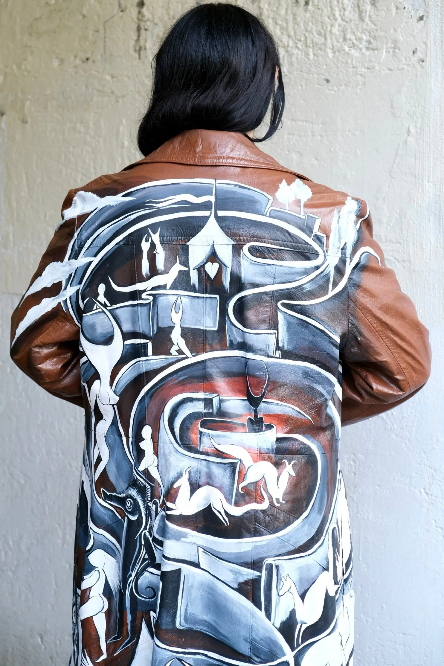 Never Ending Maze Leather Jacket