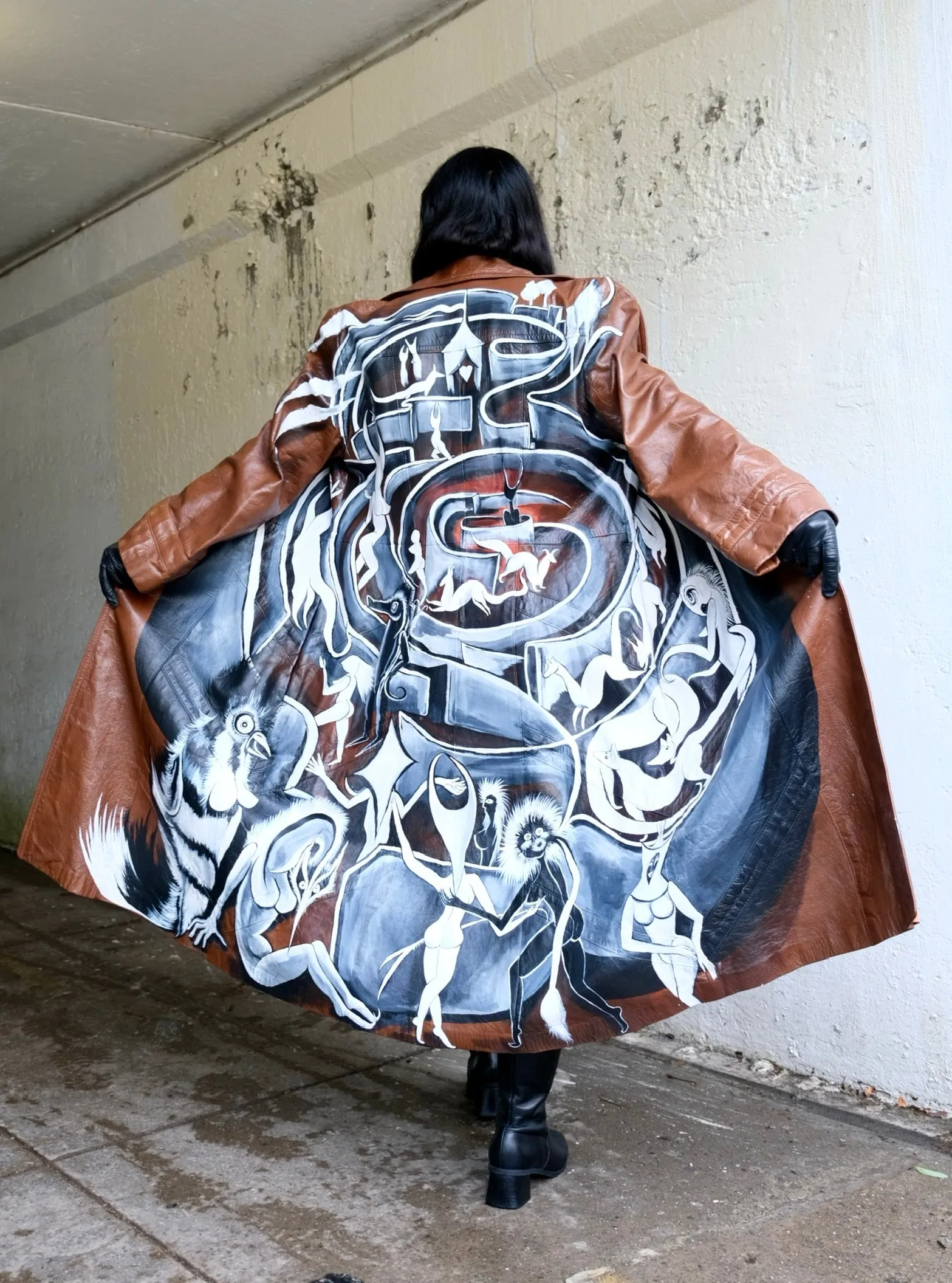 Never Ending Maze Leather Jacket