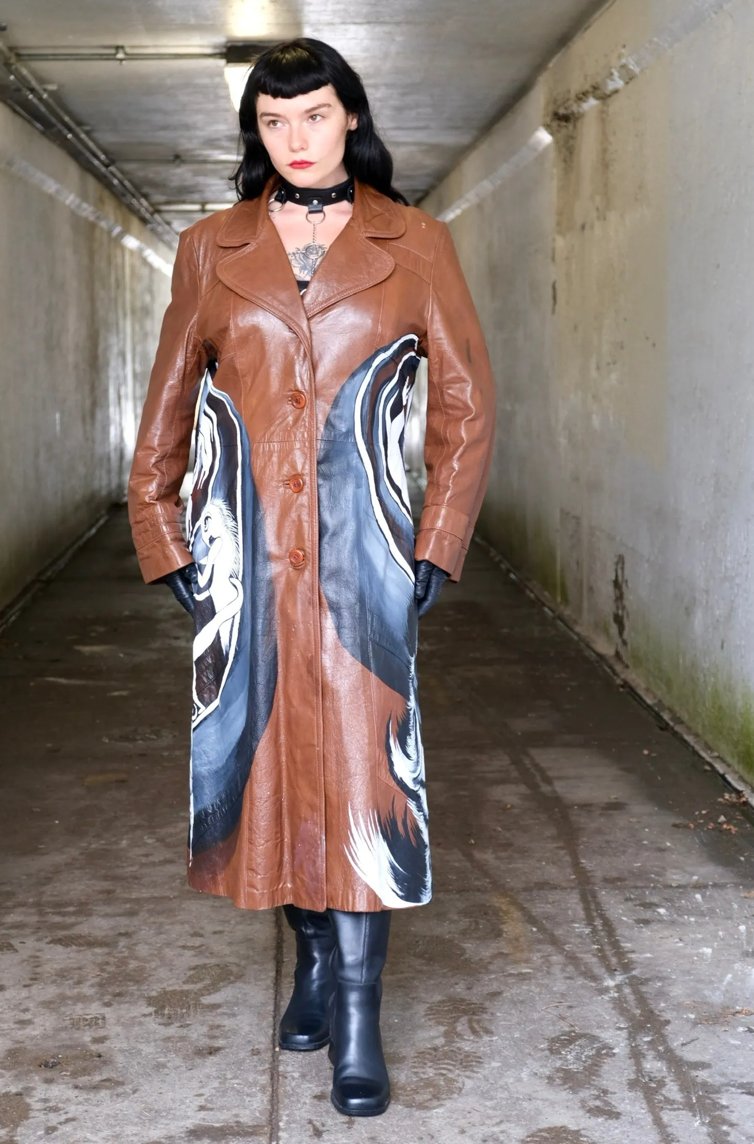 Never Ending Maze Leather Jacket