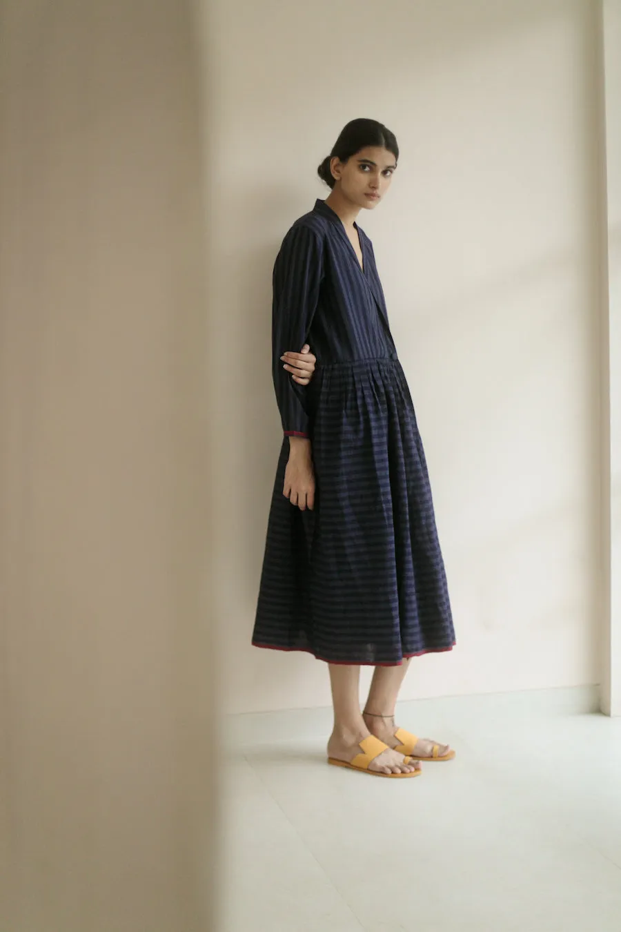 New All Season Dress Cotton Silk Sasha Deep Indigo-R.B.-Fashion Edit Runaway Bicycle