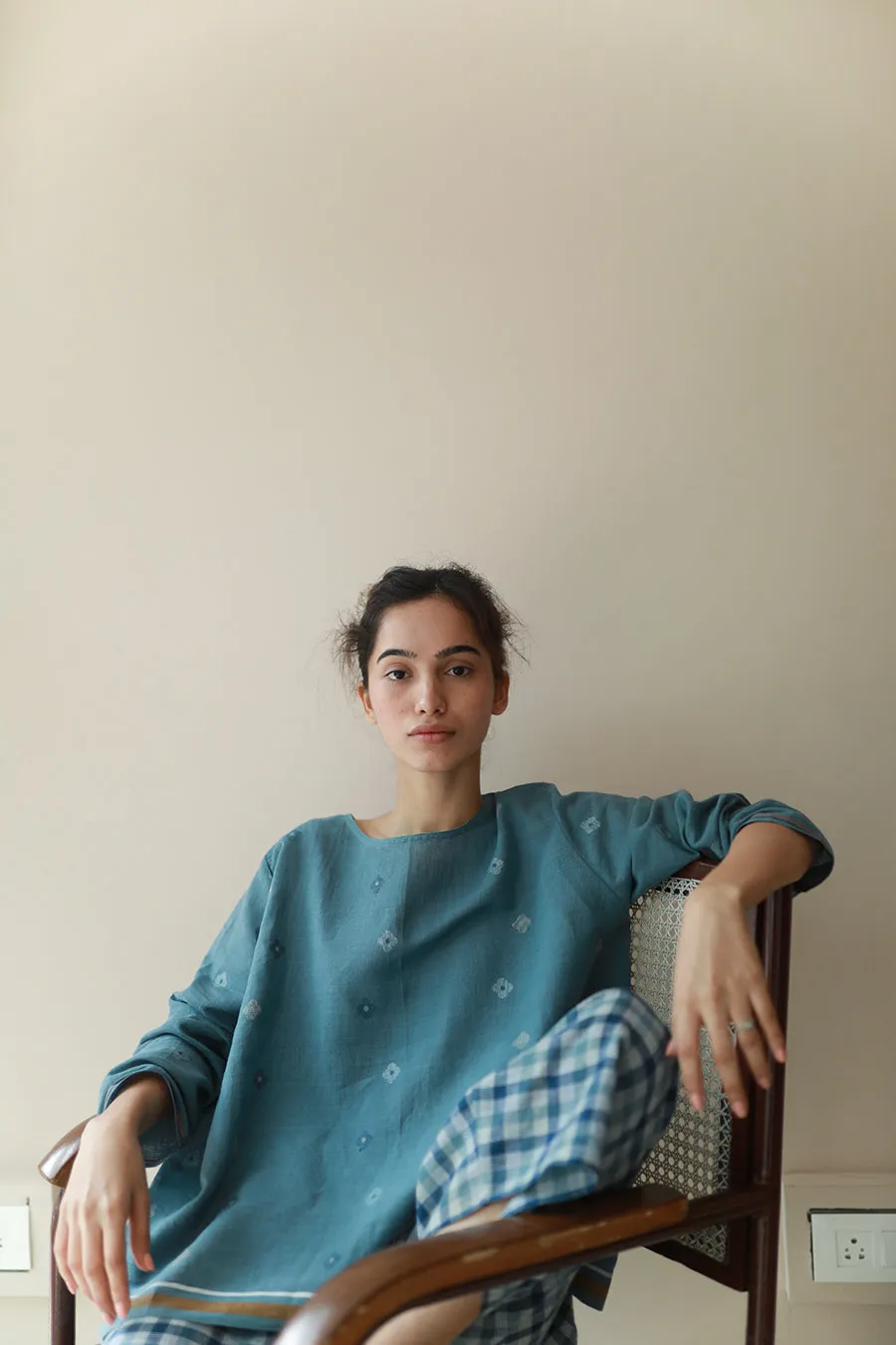 New All Season Dress Handloom Cotton Cass Jamdani-R.B.-Fashion Edit Runaway Bicycle