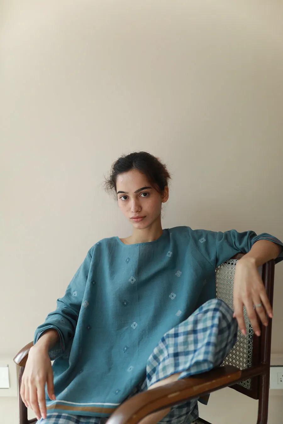 New All Season Dress Handloom Cotton Cass Jamdani-R.B.-Fashion Edit Runaway Bicycle