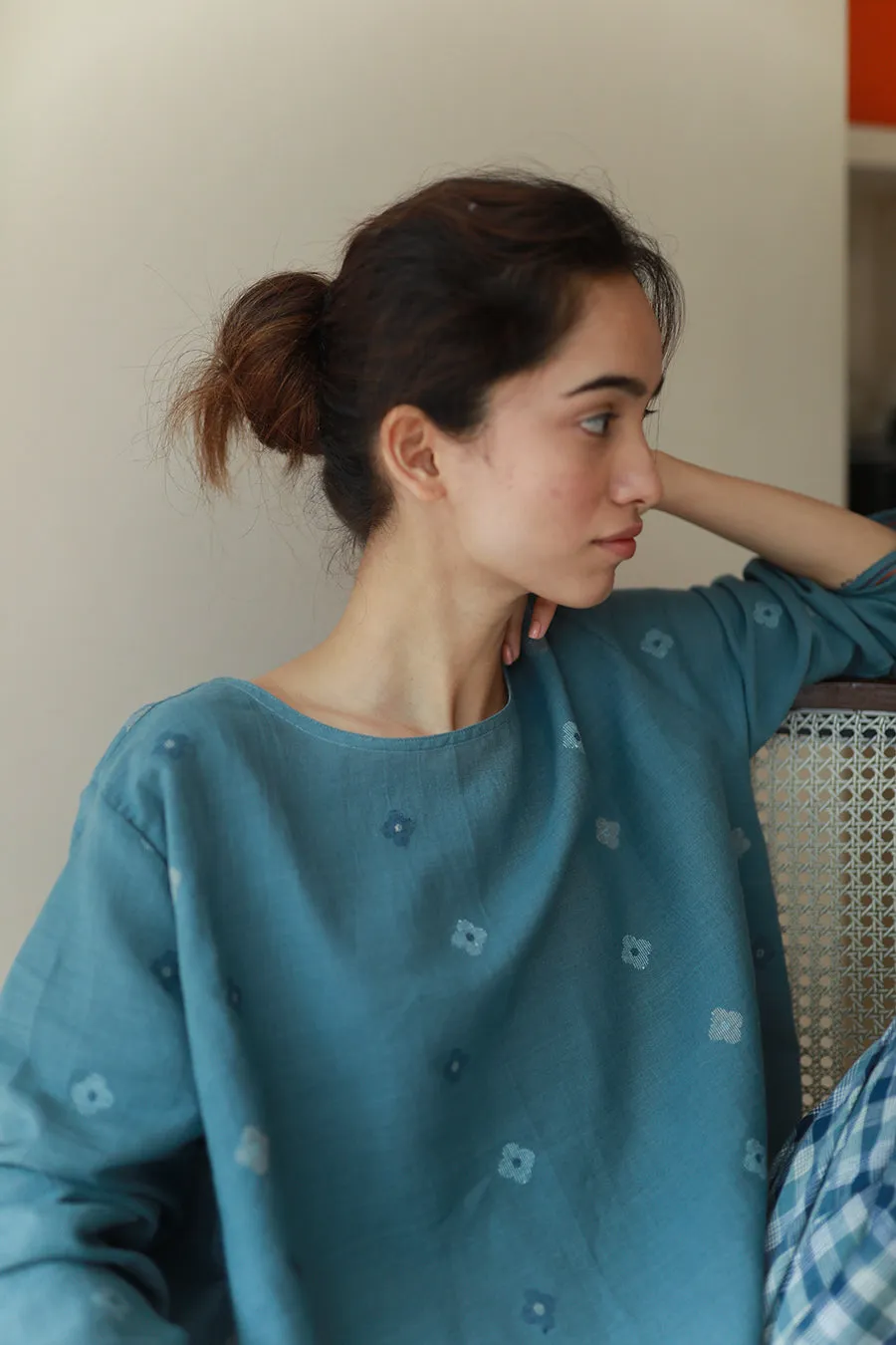 New All Season Dress Handloom Cotton Cass Jamdani-R.B.-Fashion Edit Runaway Bicycle