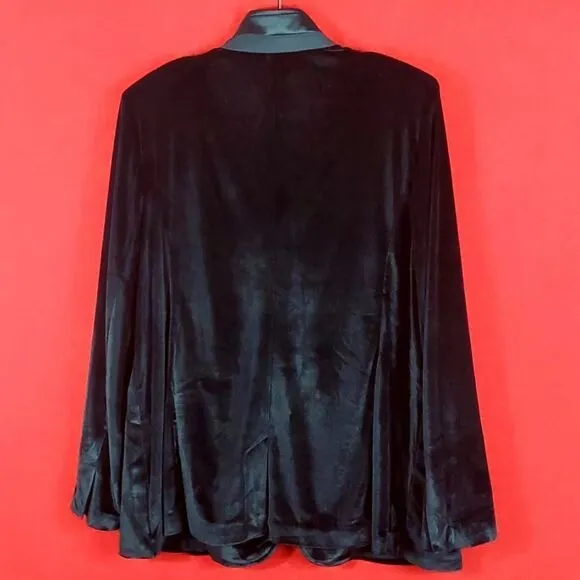 NEW LANE BRYANT THE BRYANT BLAZER Black Velvet Womens Size 22 Career Office