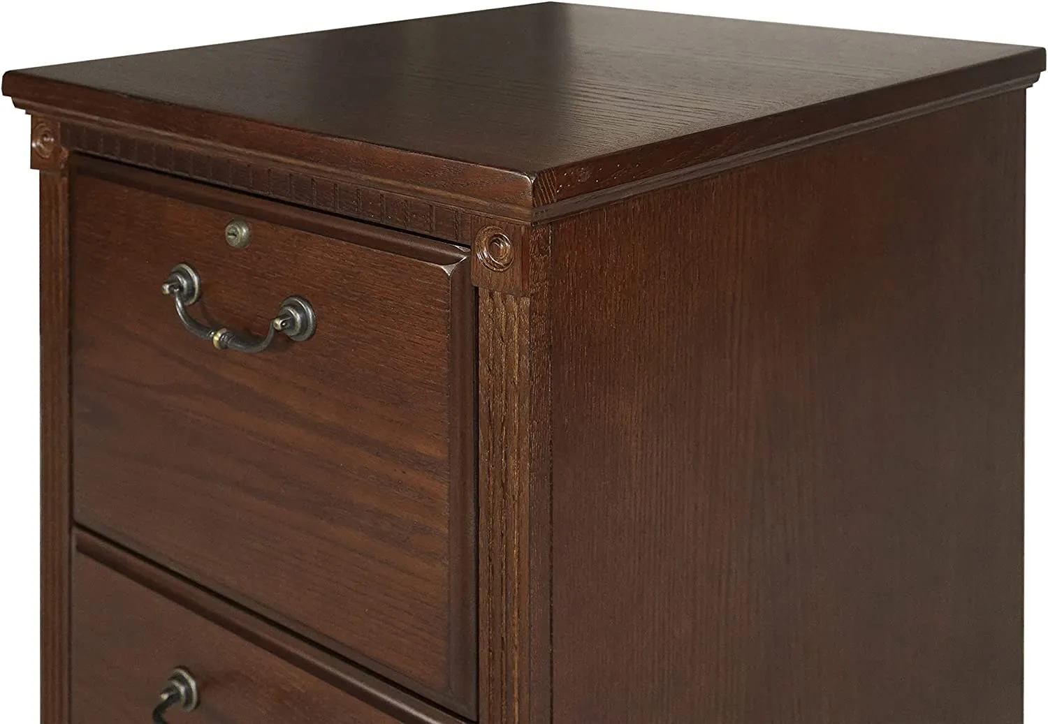 New Martin Furniture Huntington Oxford 2 Drawer File Cabinet, Burnish - Fully Assembled, has some minor cosmetic damage from transport, could be fixed with furniture marker! Retails $664 