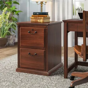 New Martin Furniture Huntington Oxford 2 Drawer File Cabinet, Burnish - Fully Assembled, has some minor cosmetic damage from transport, could be fixed with furniture marker! Retails $664 
