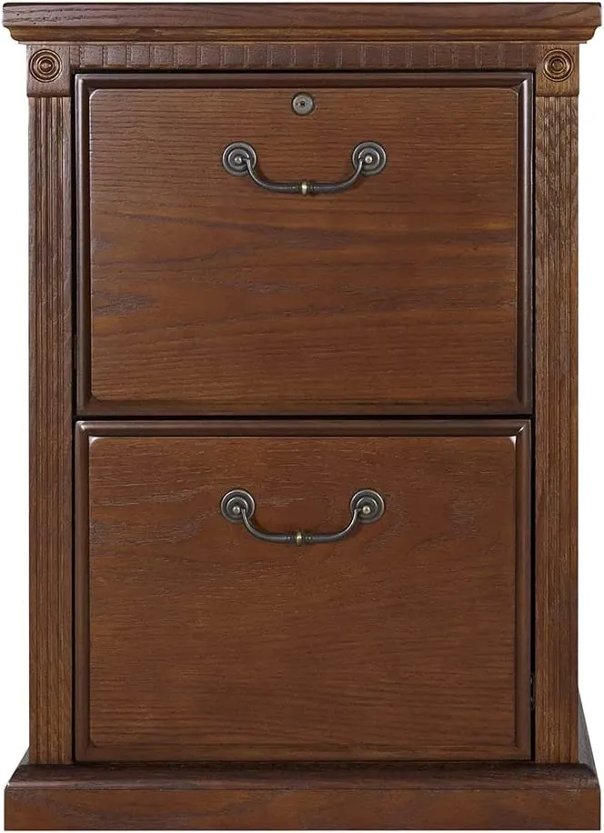 New Martin Furniture Huntington Oxford 2 Drawer File Cabinet, Burnish - Fully Assembled, has some minor cosmetic damage from transport, could be fixed with furniture marker! Retails $664 