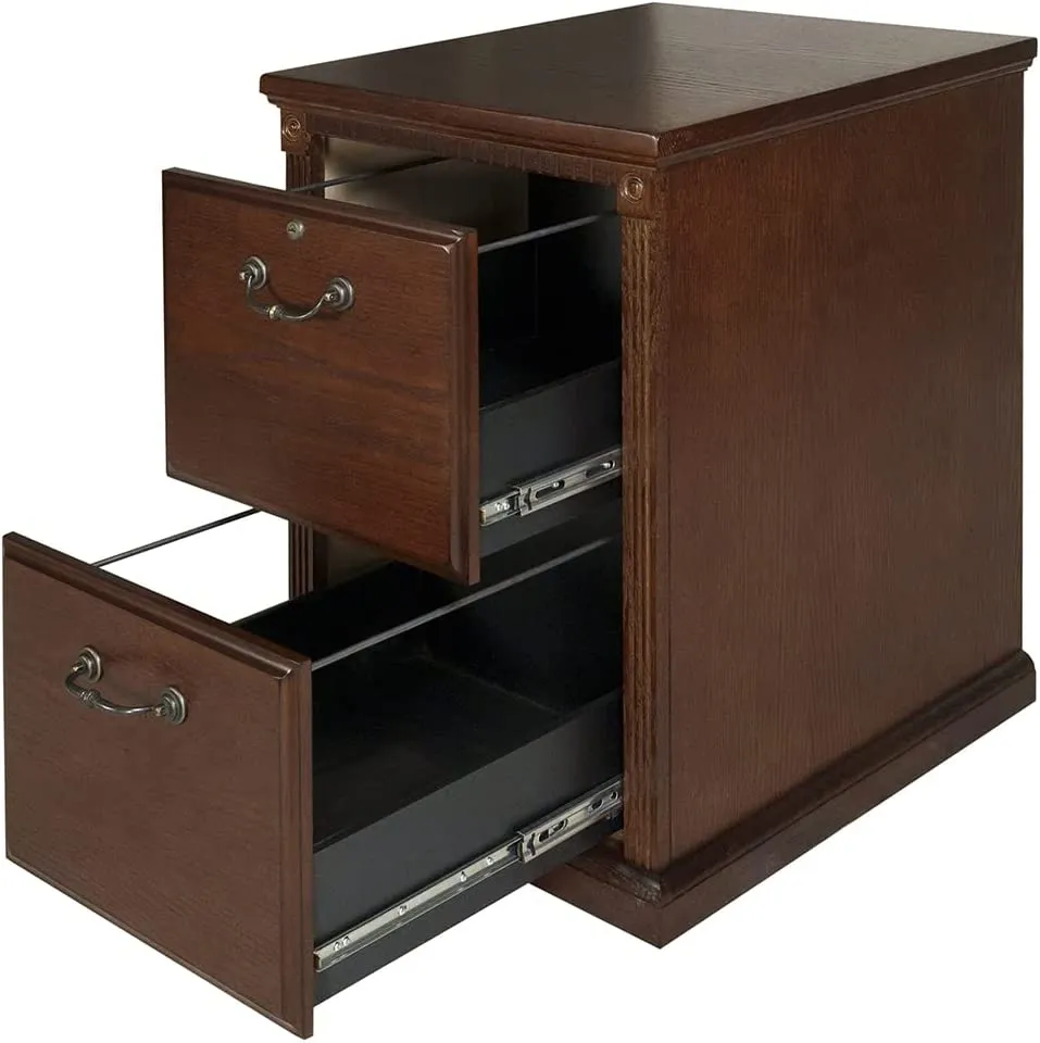 New Martin Furniture Huntington Oxford 2 Drawer File Cabinet, Burnish - Fully Assembled, has some minor cosmetic damage from transport, could be fixed with furniture marker! Retails $664 