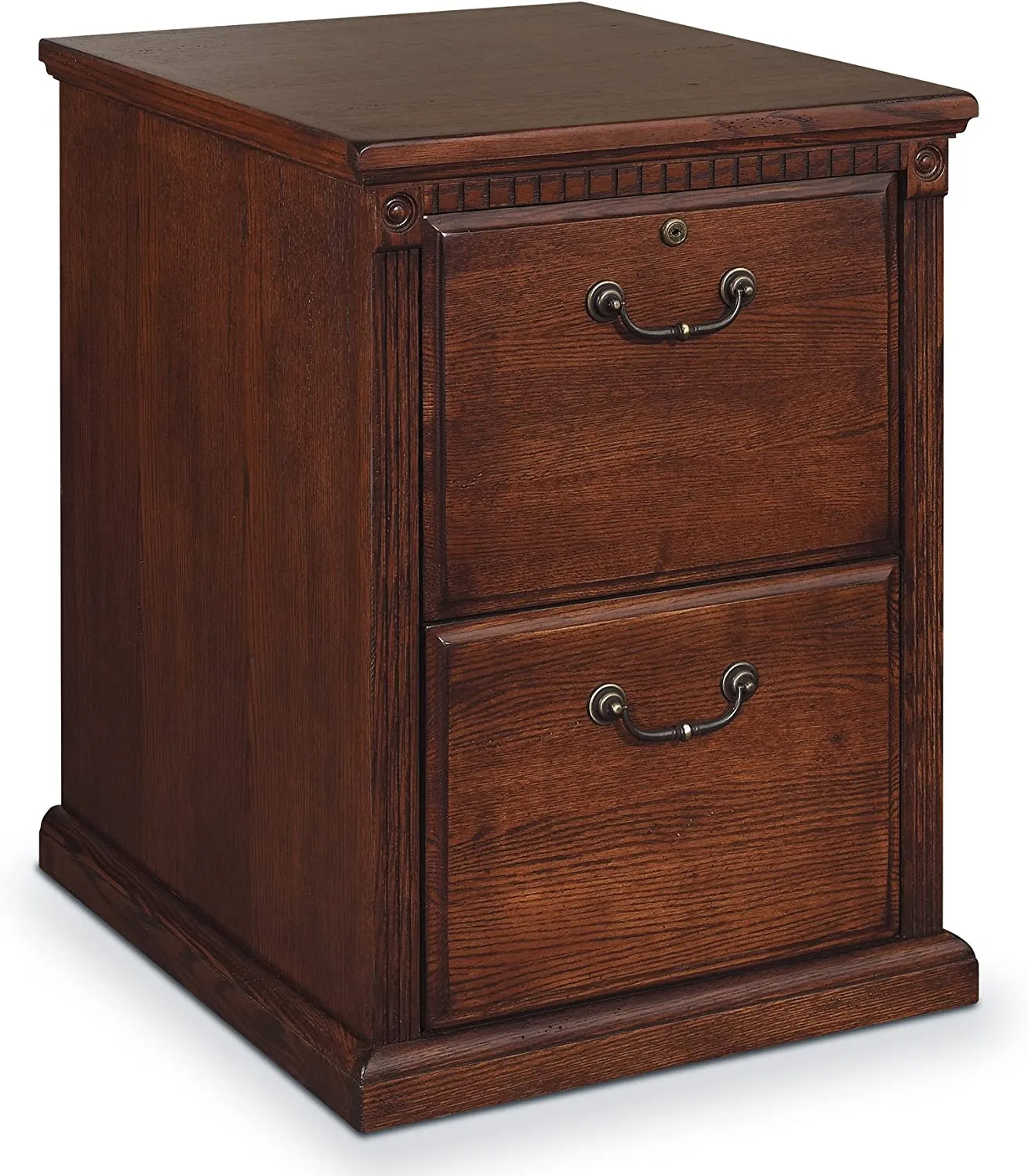 New Martin Furniture Huntington Oxford 2 Drawer File Cabinet, Burnish - Fully Assembled, has some minor cosmetic damage from transport, could be fixed with furniture marker! Retails $664 