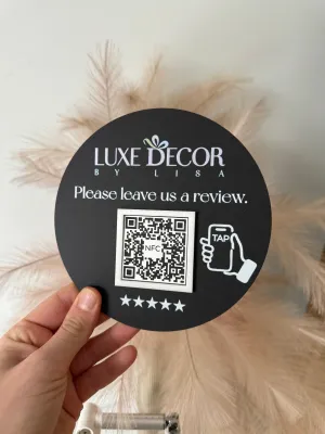 NFC   QR Code - Round Review Business Sign