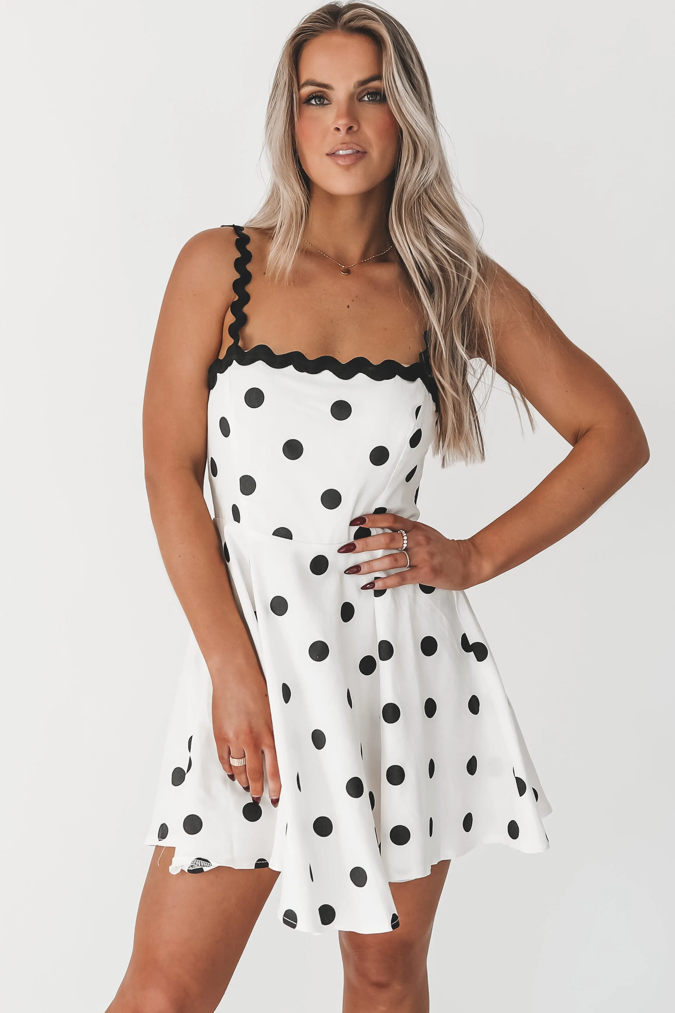Nobody Pinch Me Black And White Polka Dot Dress